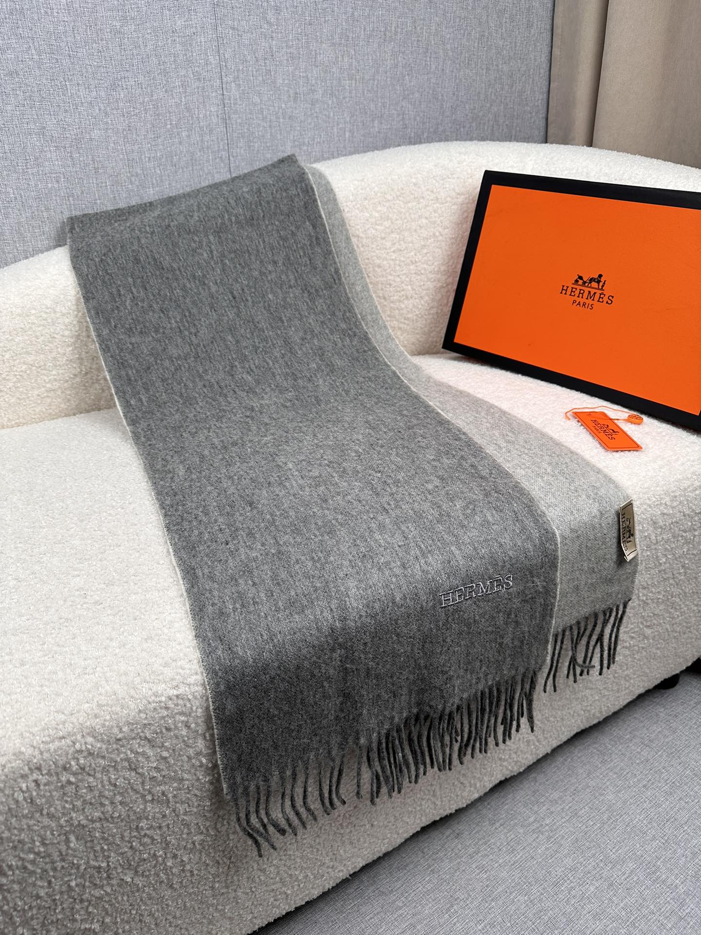 Cheap Hermes Cashmere scarf in 218264, $55 USD- [IB218264] - Replica Hermes Cashmere scarf