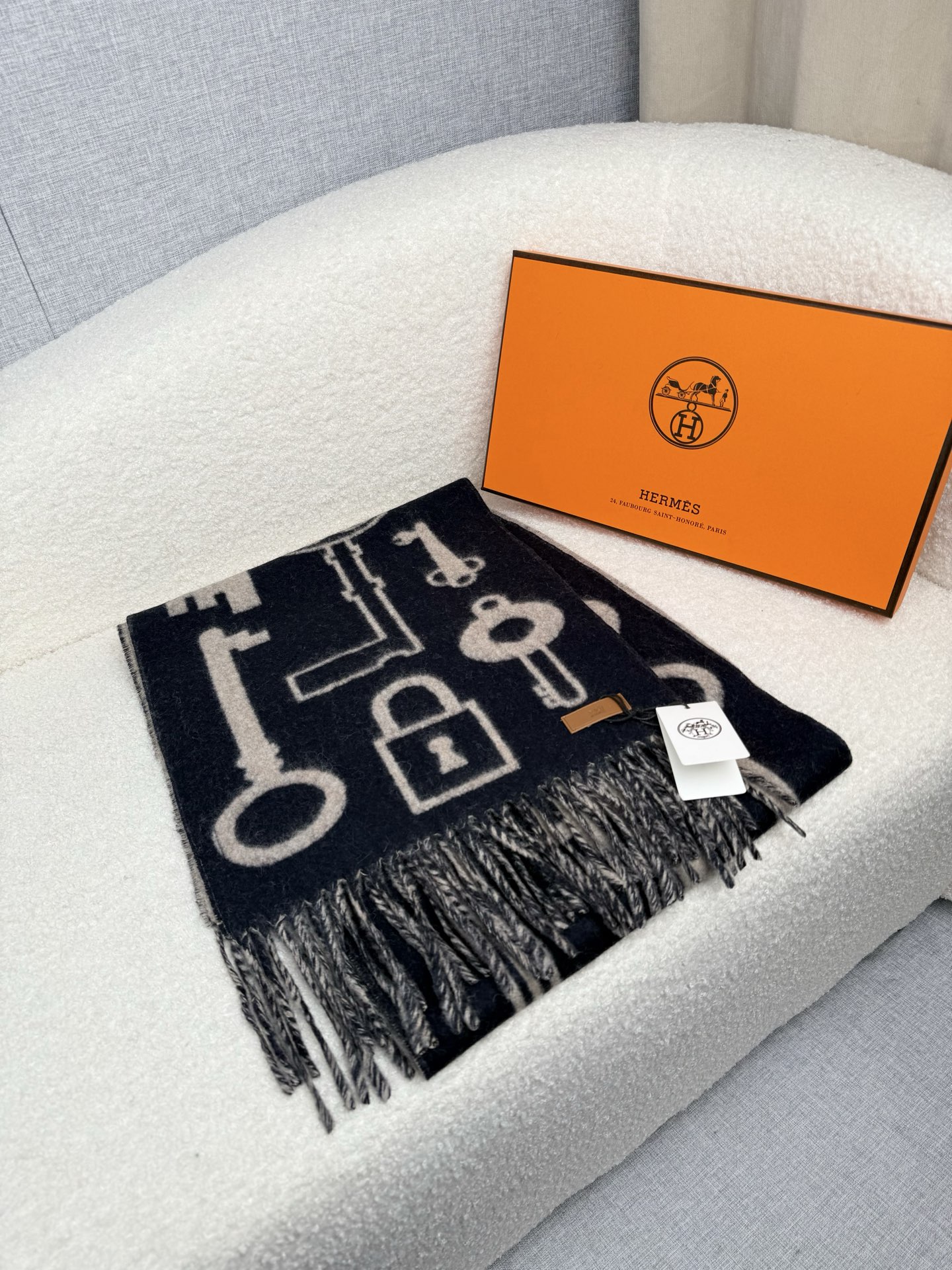 Cheap Hermes Cashmere scarf in 218265, $55 USD- [IB218265] - Replica Hermes Cashmere scarf