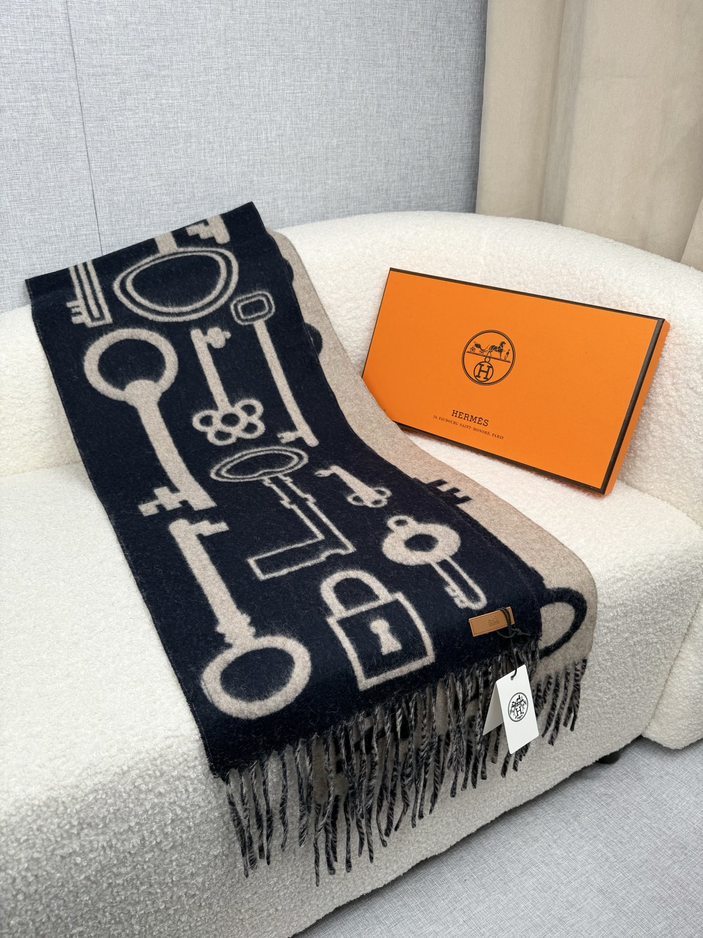 Cheap Hermes Cashmere scarf in 218265, $55 USD- [IB218265] - Replica Hermes Cashmere scarf