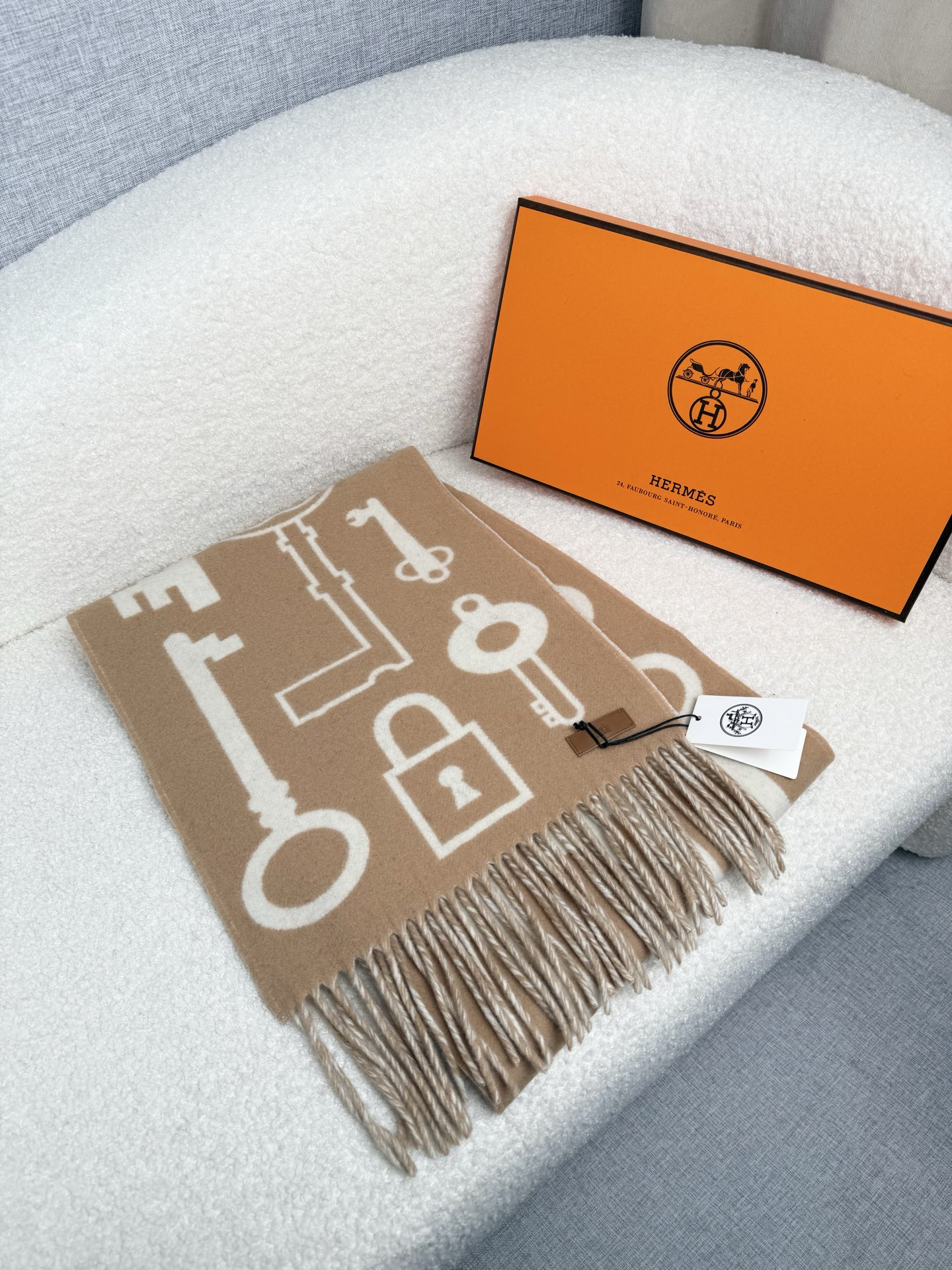 Cheap Hermes Cashmere scarf in 218267, $55 USD- [IB218267] - Replica Hermes Cashmere scarf