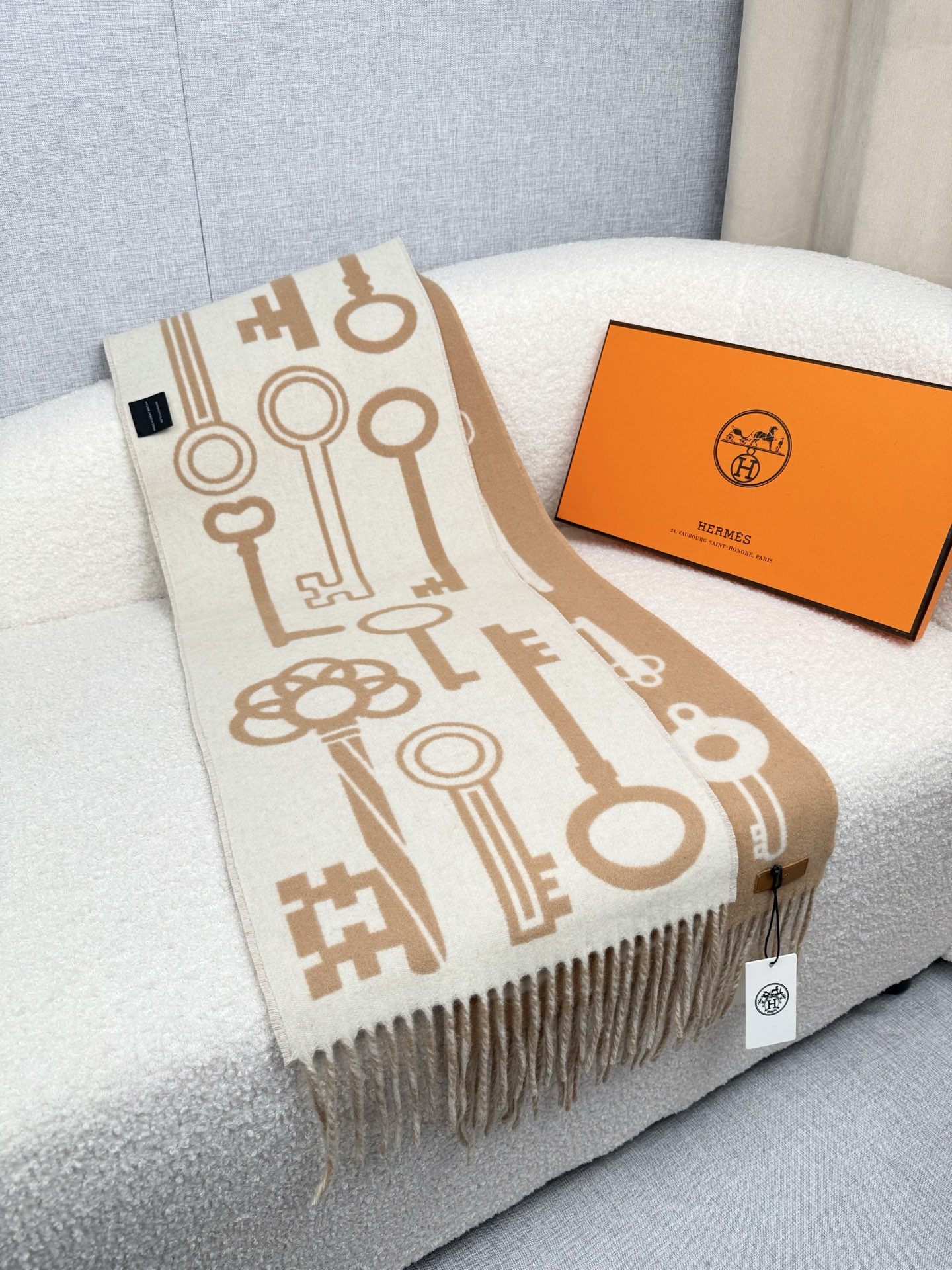Cheap Hermes Cashmere scarf in 218267, $55 USD- [IB218267] - Replica Hermes Cashmere scarf