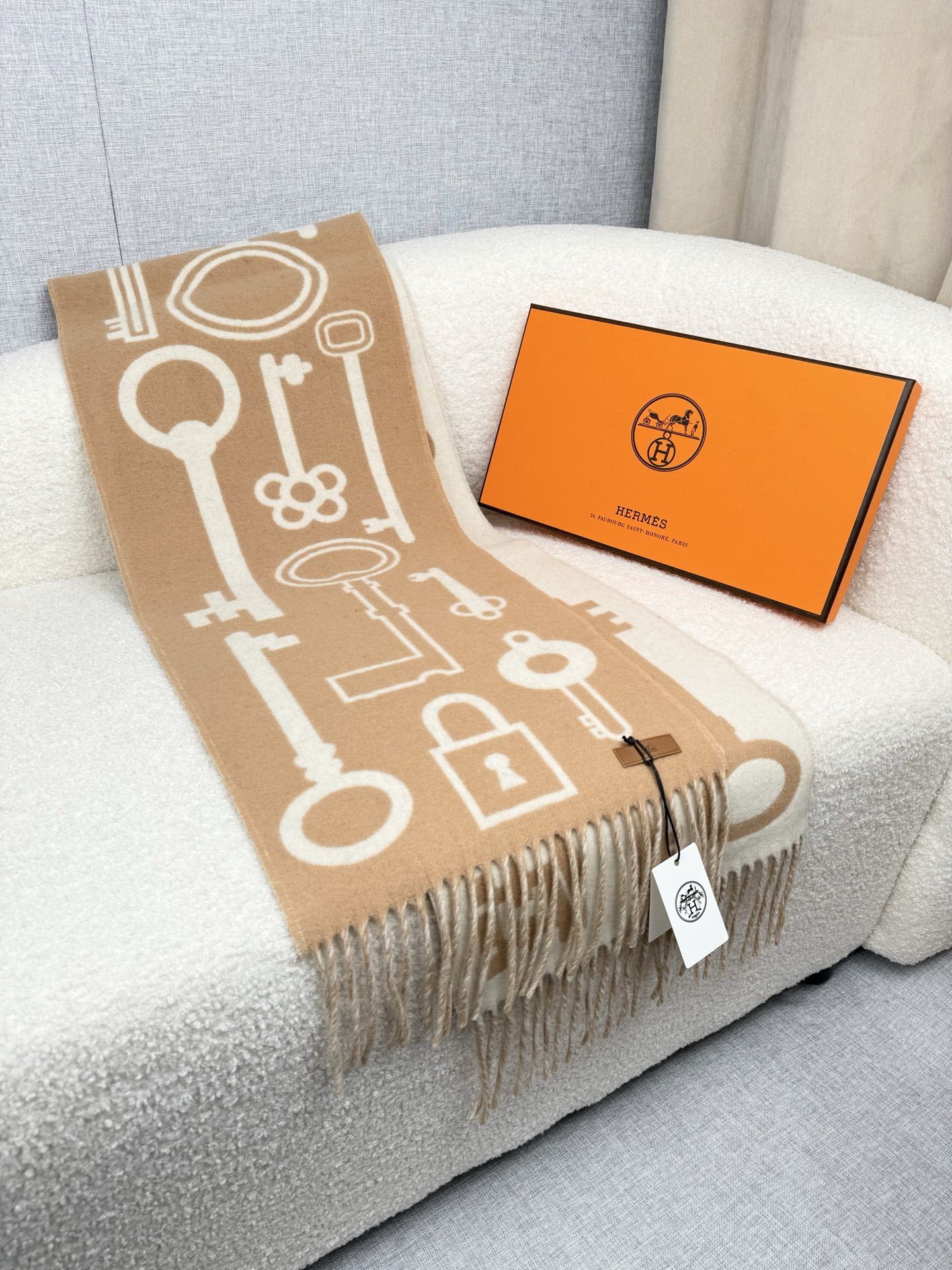 Cheap Hermes Cashmere scarf in 218267, $55 USD- [IB218267] - Replica Hermes Cashmere scarf