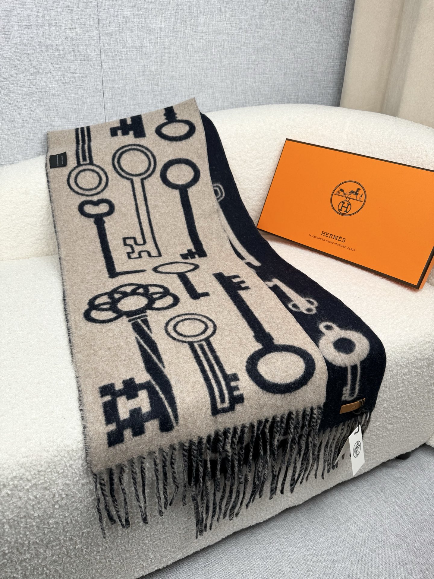 Cheap Hermes Cashmere scarf in 218268, $55 USD- [IB218268] - Replica Hermes Cashmere scarf