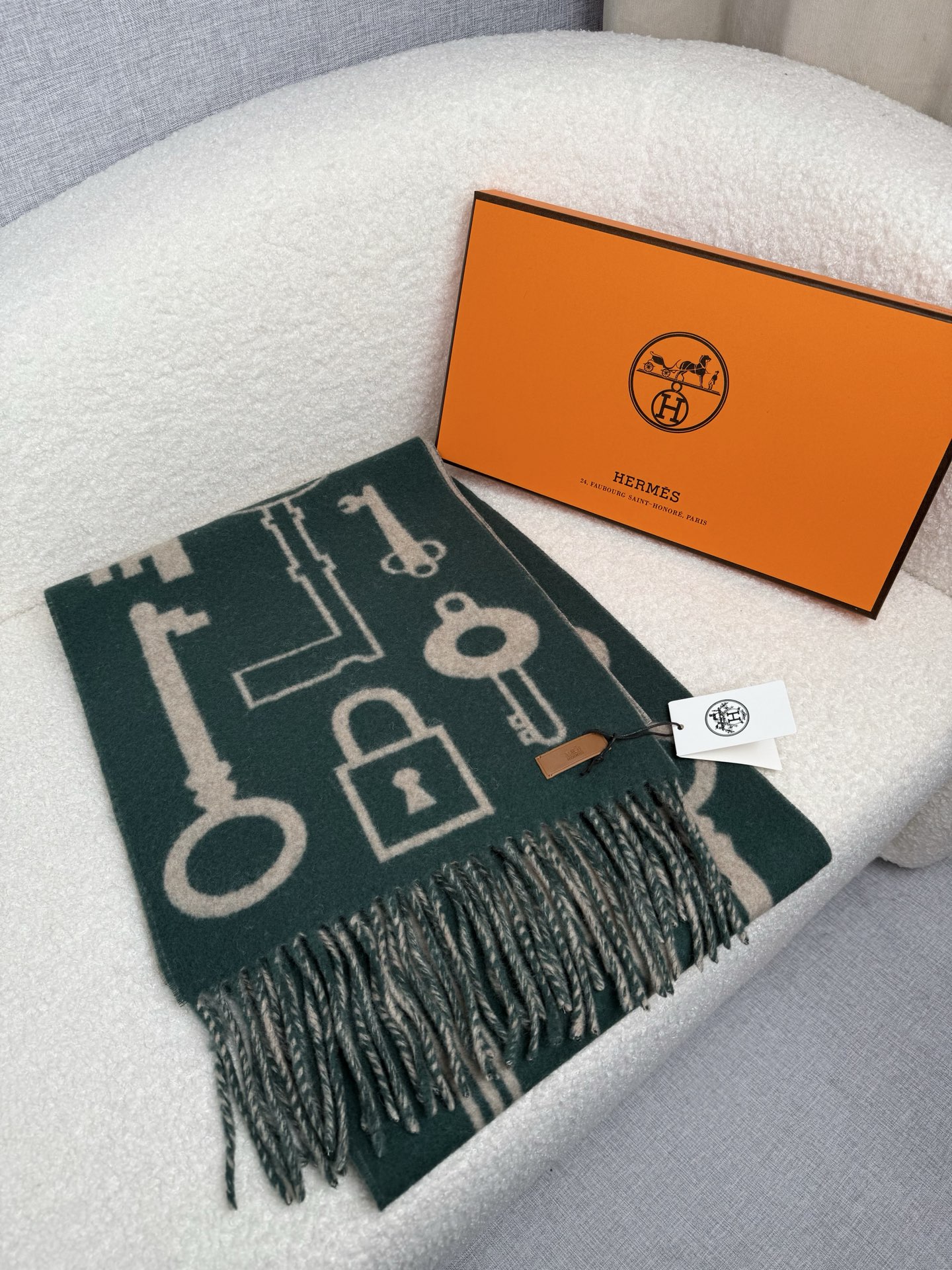 Cheap Hermes Cashmere scarf in 218269, $55 USD- [IB218269] - Replica Hermes Cashmere scarf