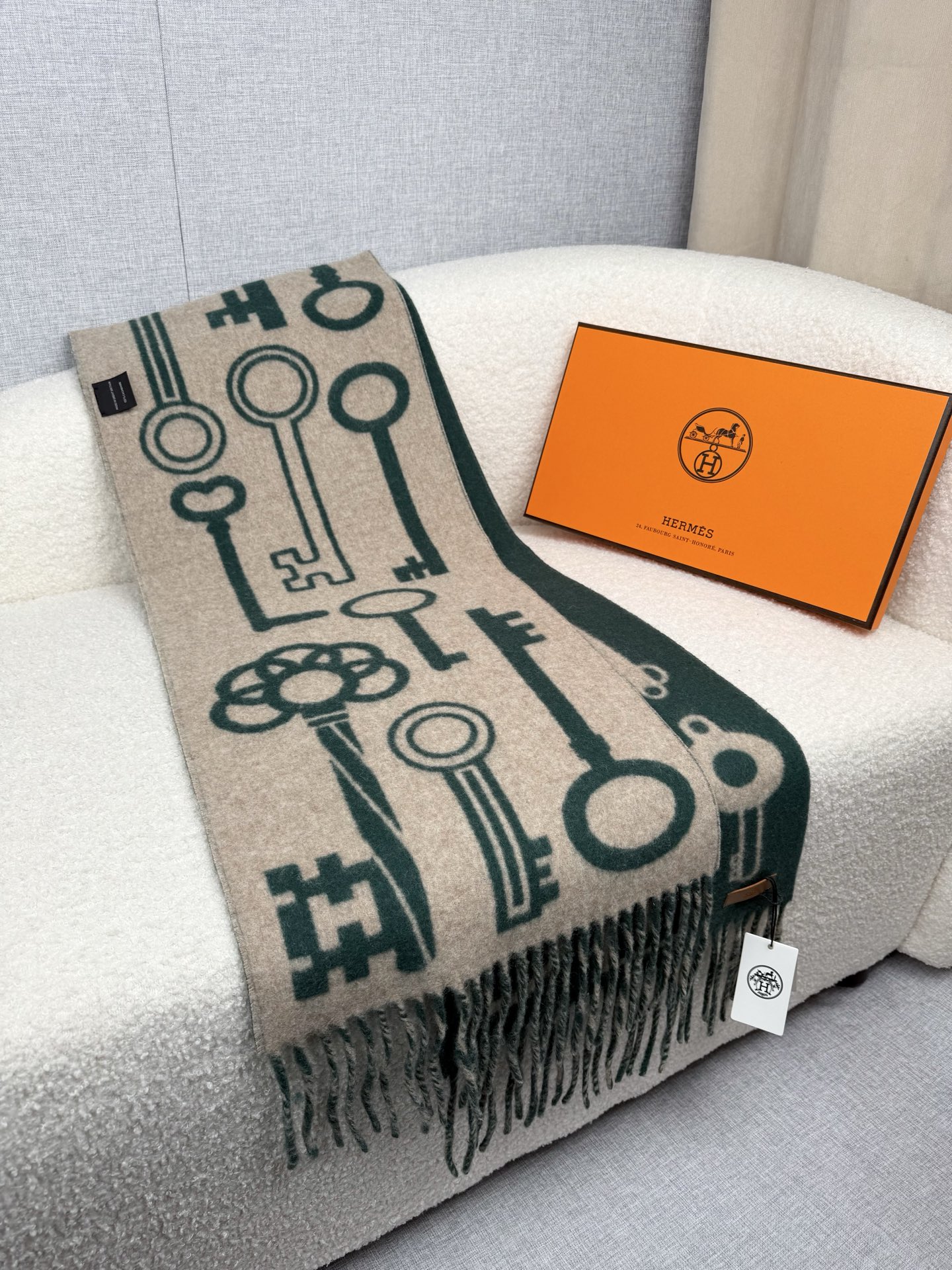Cheap Hermes Cashmere scarf in 218269, $55 USD- [IB218269] - Replica Hermes Cashmere scarf