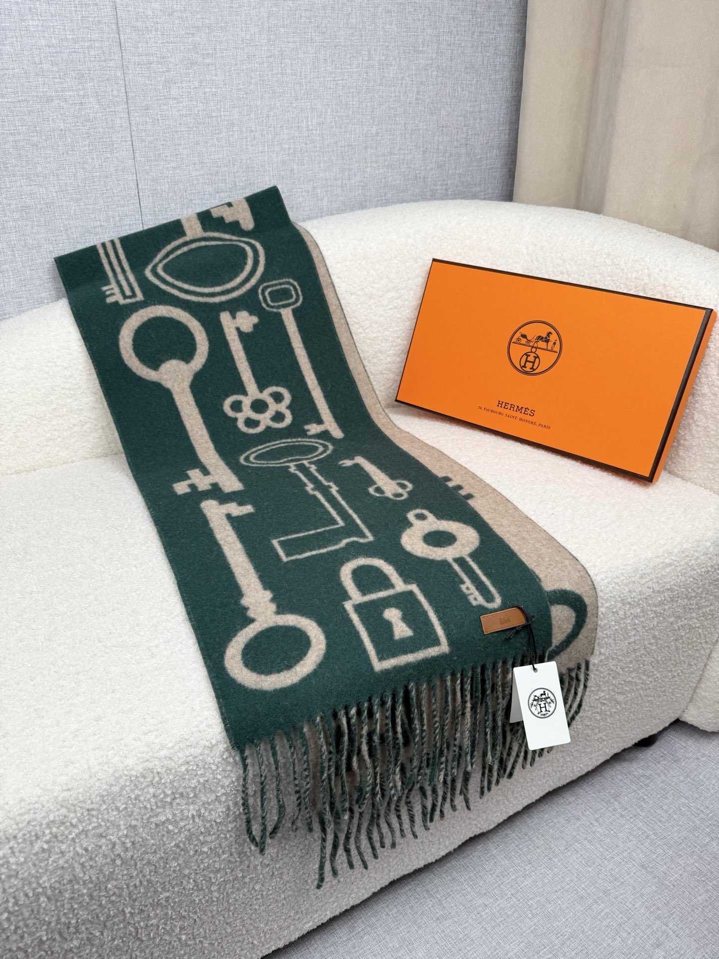 Cheap Hermes Cashmere scarf in 218269, $55 USD- [IB218269] - Replica Hermes Cashmere scarf