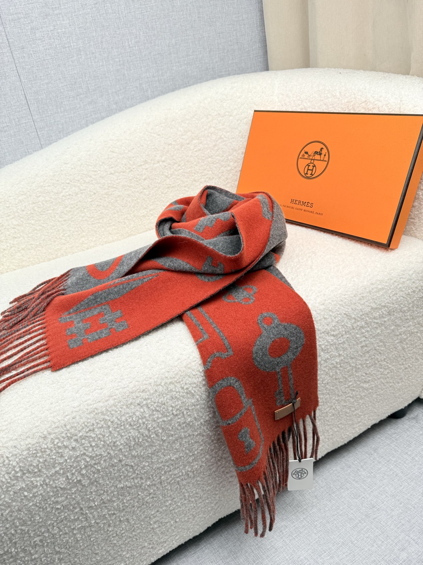Cheap Hermes Cashmere scarf in 218270, $55 USD- [IB218270] - Replica Hermes Cashmere scarf