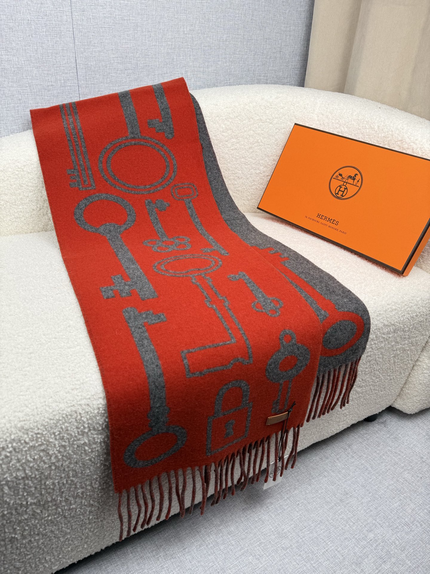 Cheap Hermes Cashmere scarf in 218270, $55 USD- [IB218270] - Replica Hermes Cashmere scarf