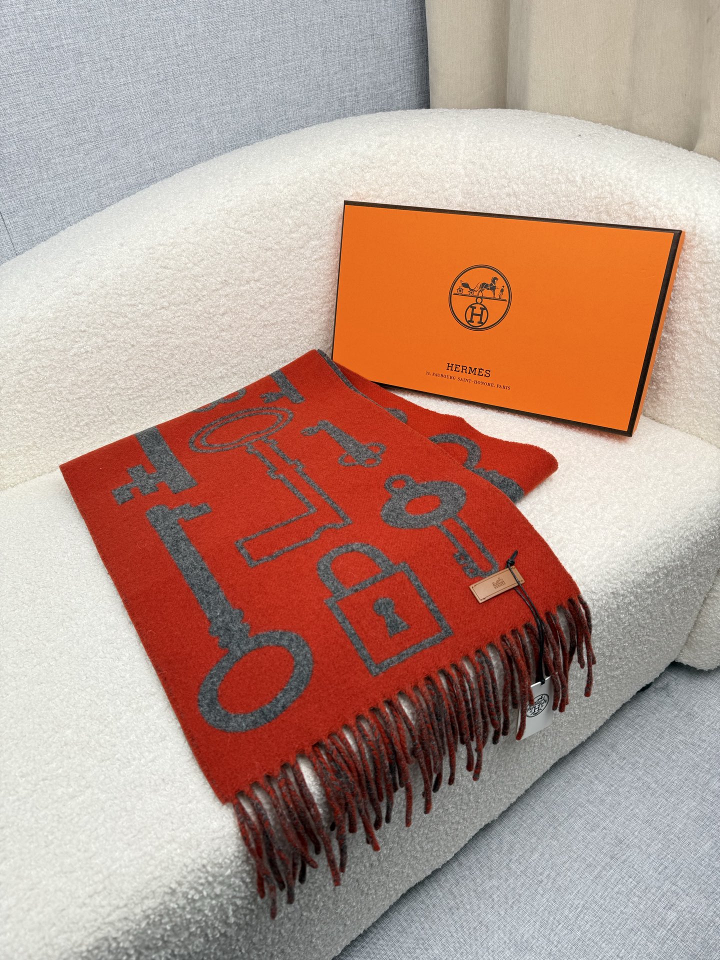Cheap Hermes Cashmere scarf in 218270, $55 USD- [IB218270] - Replica Hermes Cashmere scarf