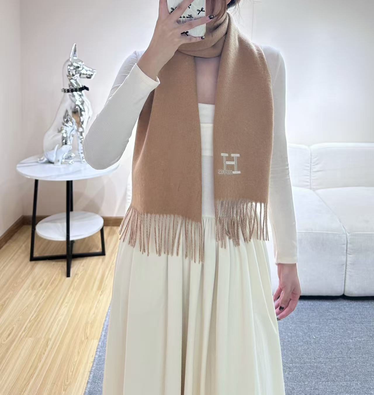 Cheap Hermes Cashmere scarf in 218273, $55 USD- [IB218273] - Replica Hermes Cashmere scarf
