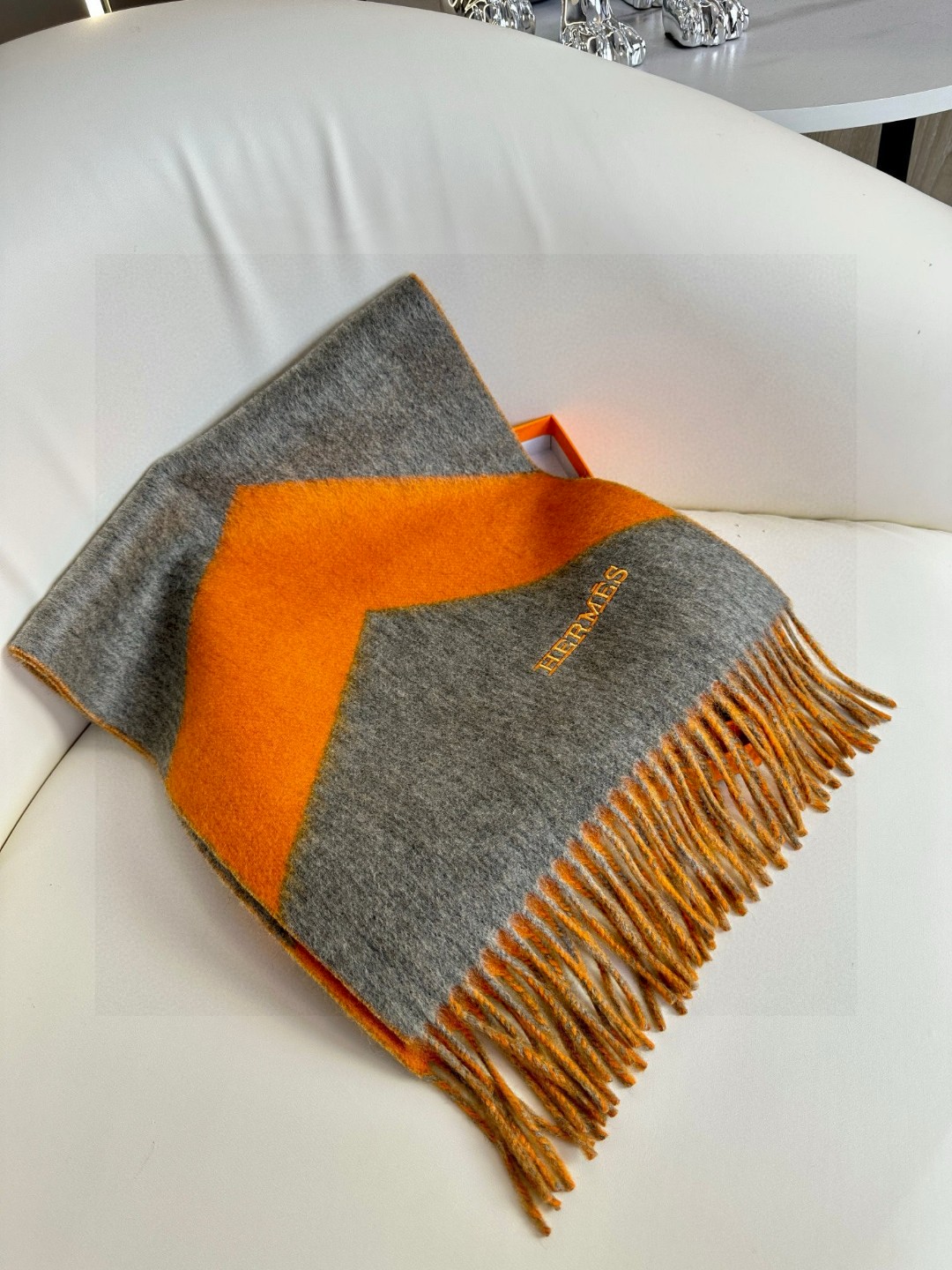 Cheap Hermes Cashmere scarf in 218280, $55 USD- [IB218280] - Replica Hermes Cashmere scarf