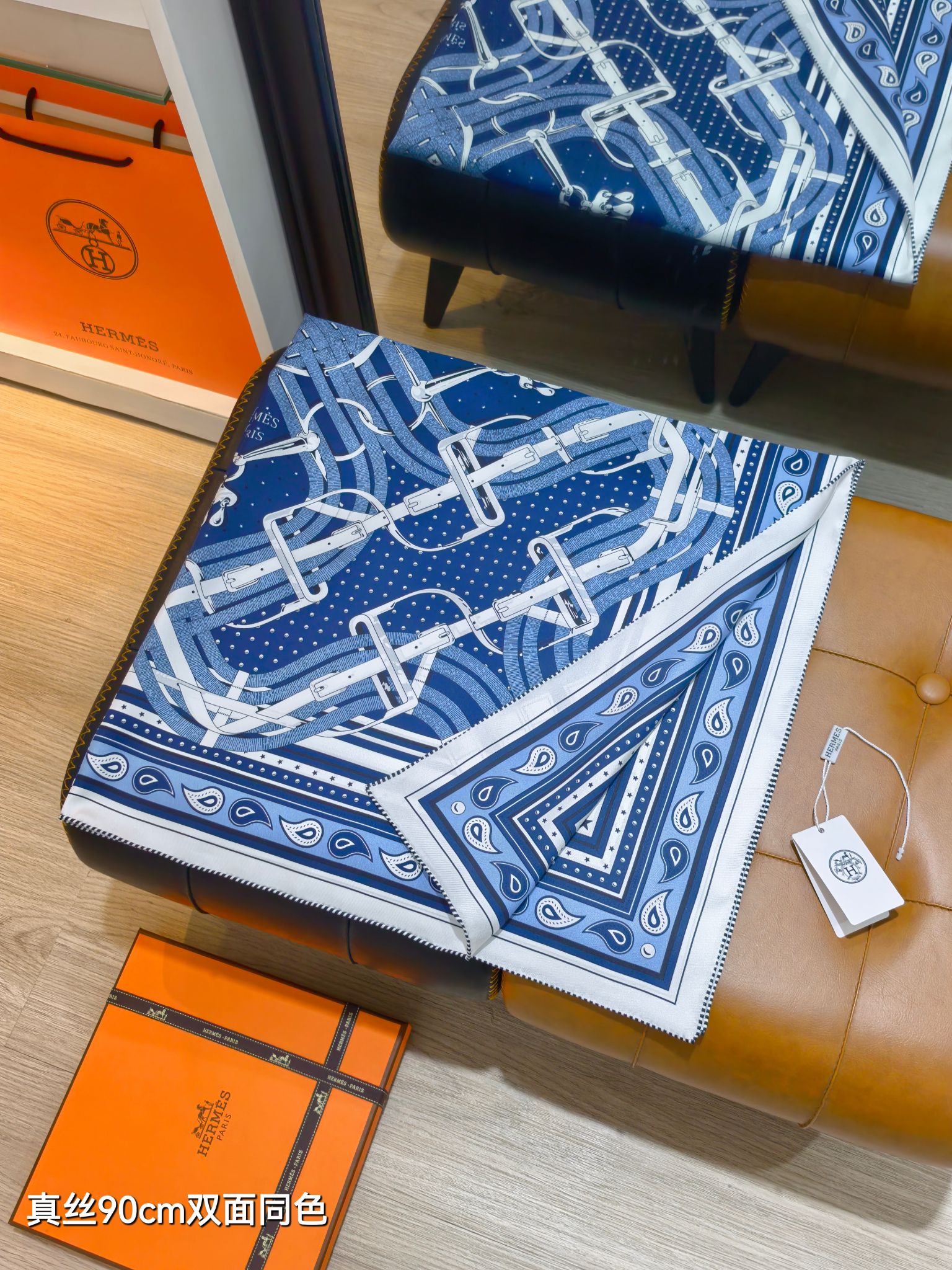 Cheap Hermes Cashmere scarf in 218422, $50 USD- [IB218422] - Replica Hermes Cashmere scarf
