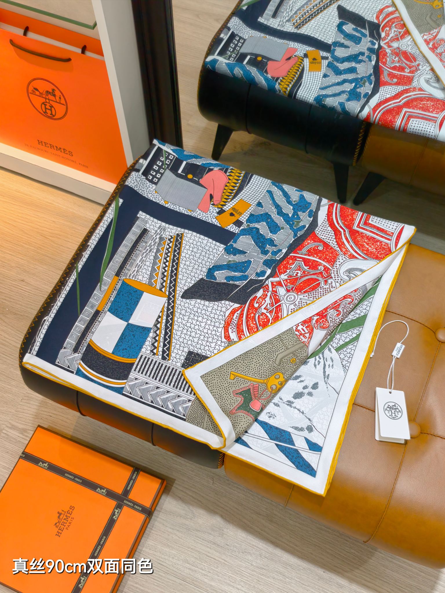 Cheap Hermes Cashmere scarf in 218454, $50 USD- [IB218454] - Replica Hermes Cashmere scarf