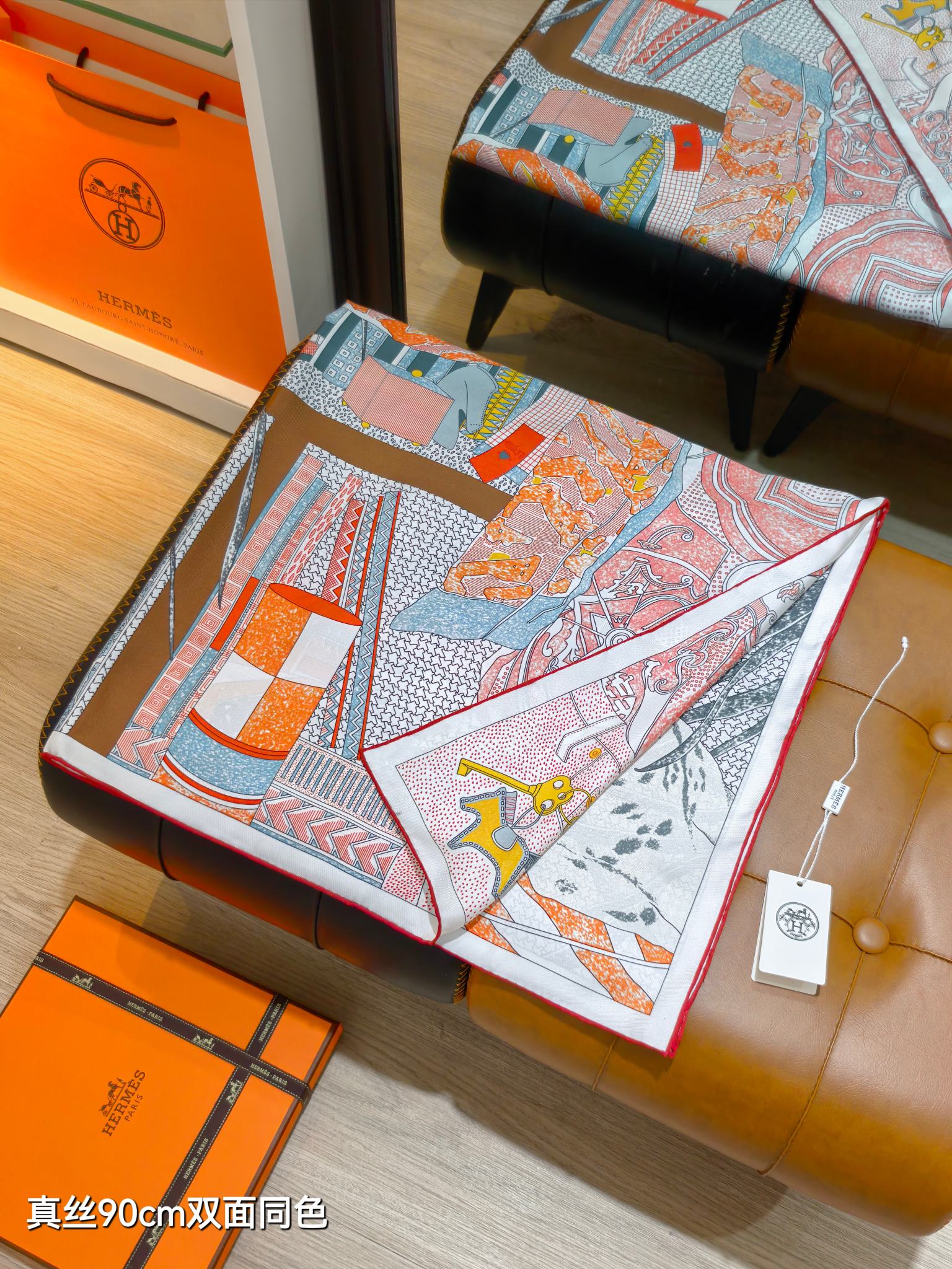 Cheap Hermes Cashmere scarf in 218455, $50 USD- [IB218455] - Replica Hermes Cashmere scarf