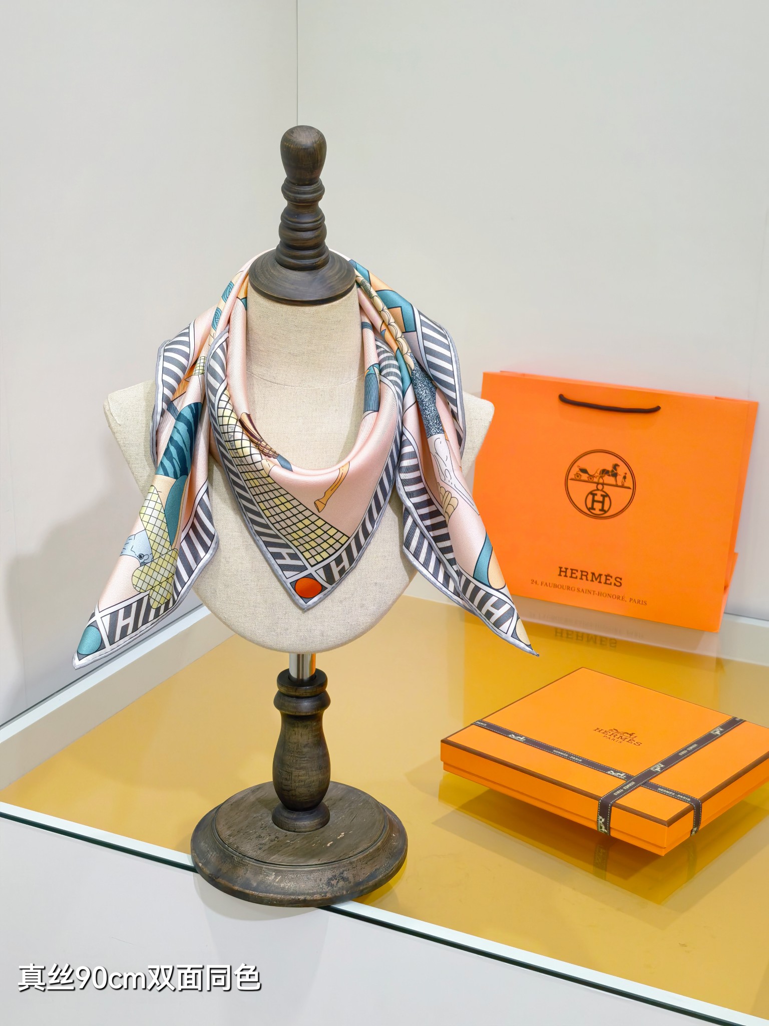 Cheap Hermes Cashmere scarf in 218494, $45 USD- [IB218494] - Replica Hermes Cashmere scarf