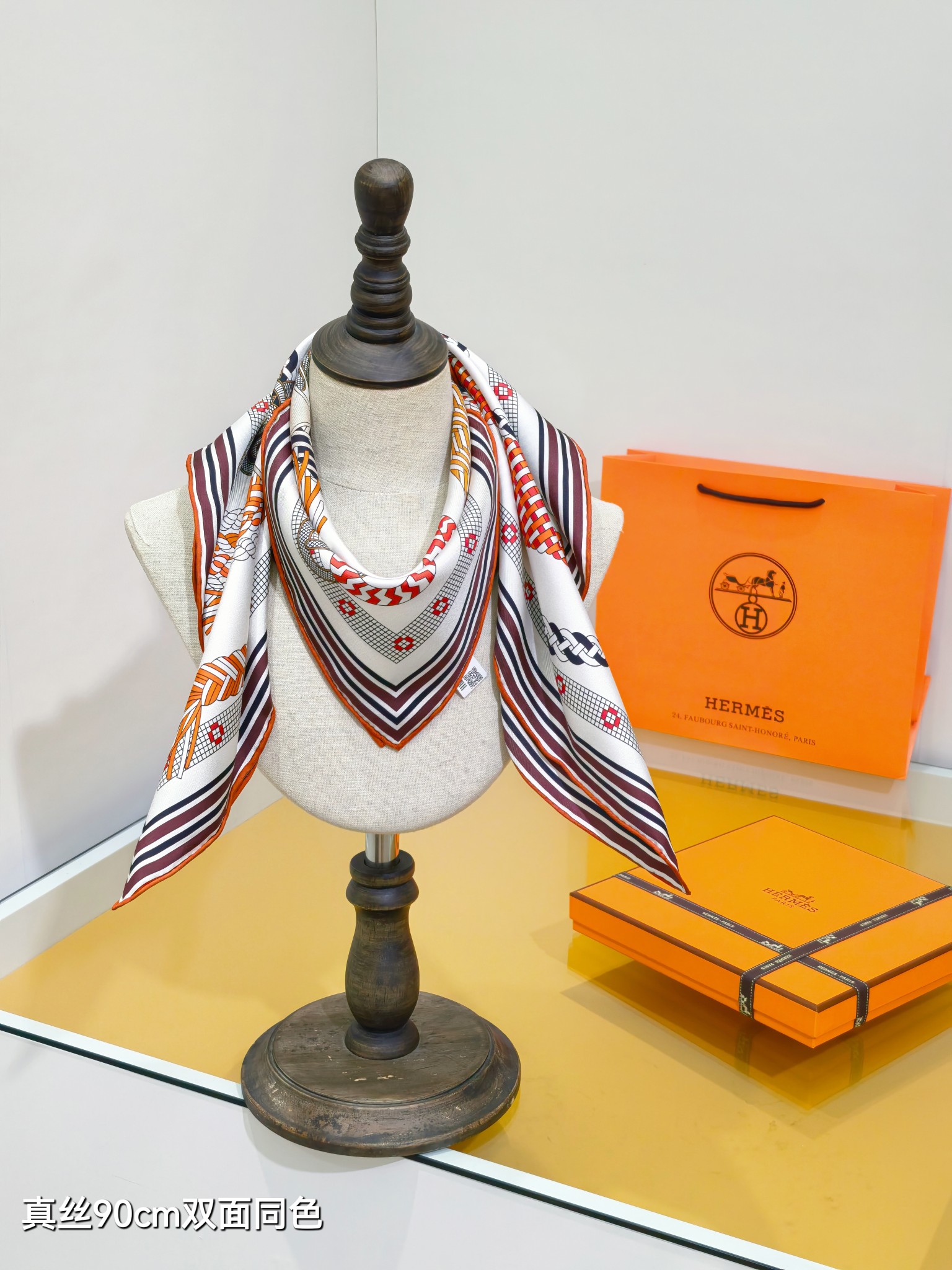 Cheap Hermes Cashmere scarf in 218497, $45 USD- [IB218497] - Replica Hermes Cashmere scarf