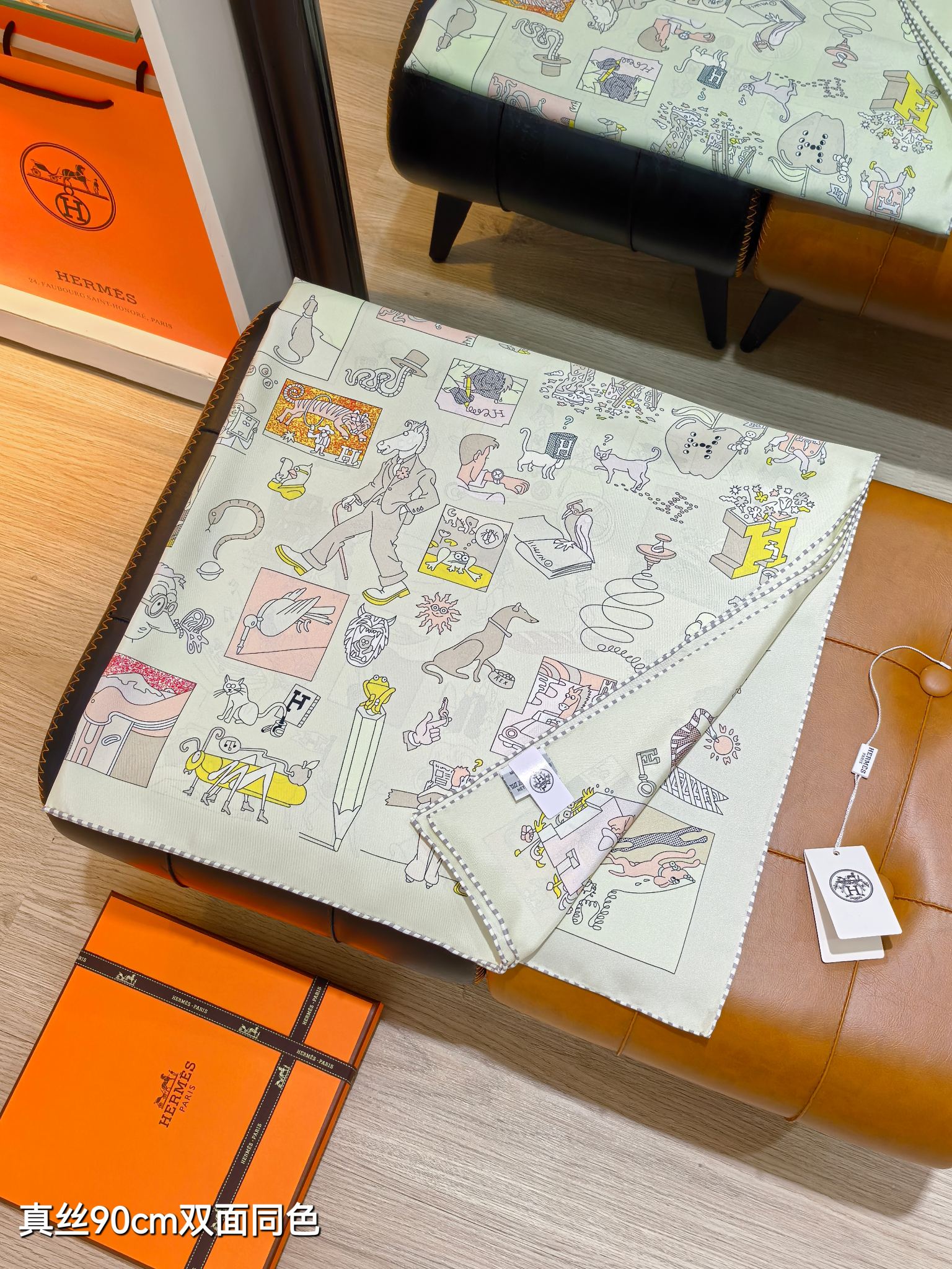 Cheap Hermes Cashmere scarf in 218513, $50 USD- [IB218513] - Replica Hermes Cashmere scarf