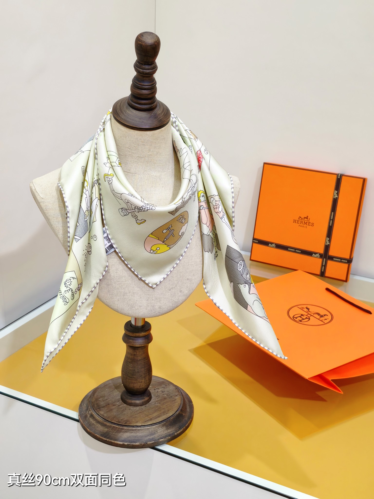 Cheap Hermes Cashmere scarf in 218513, $50 USD- [IB218513] - Replica Hermes Cashmere scarf