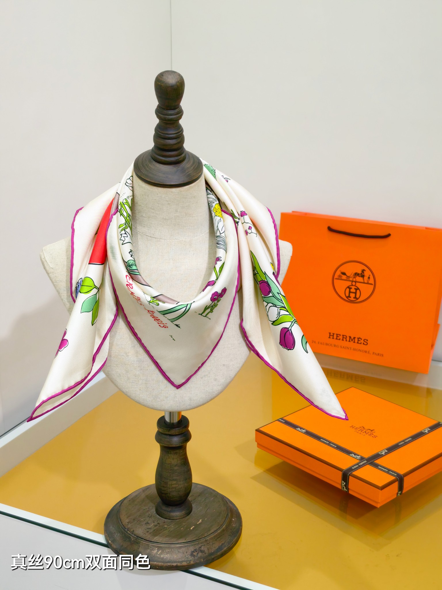 Cheap Hermes Cashmere scarf in 218514, $45 USD- [IB218514] - Replica Hermes Cashmere scarf
