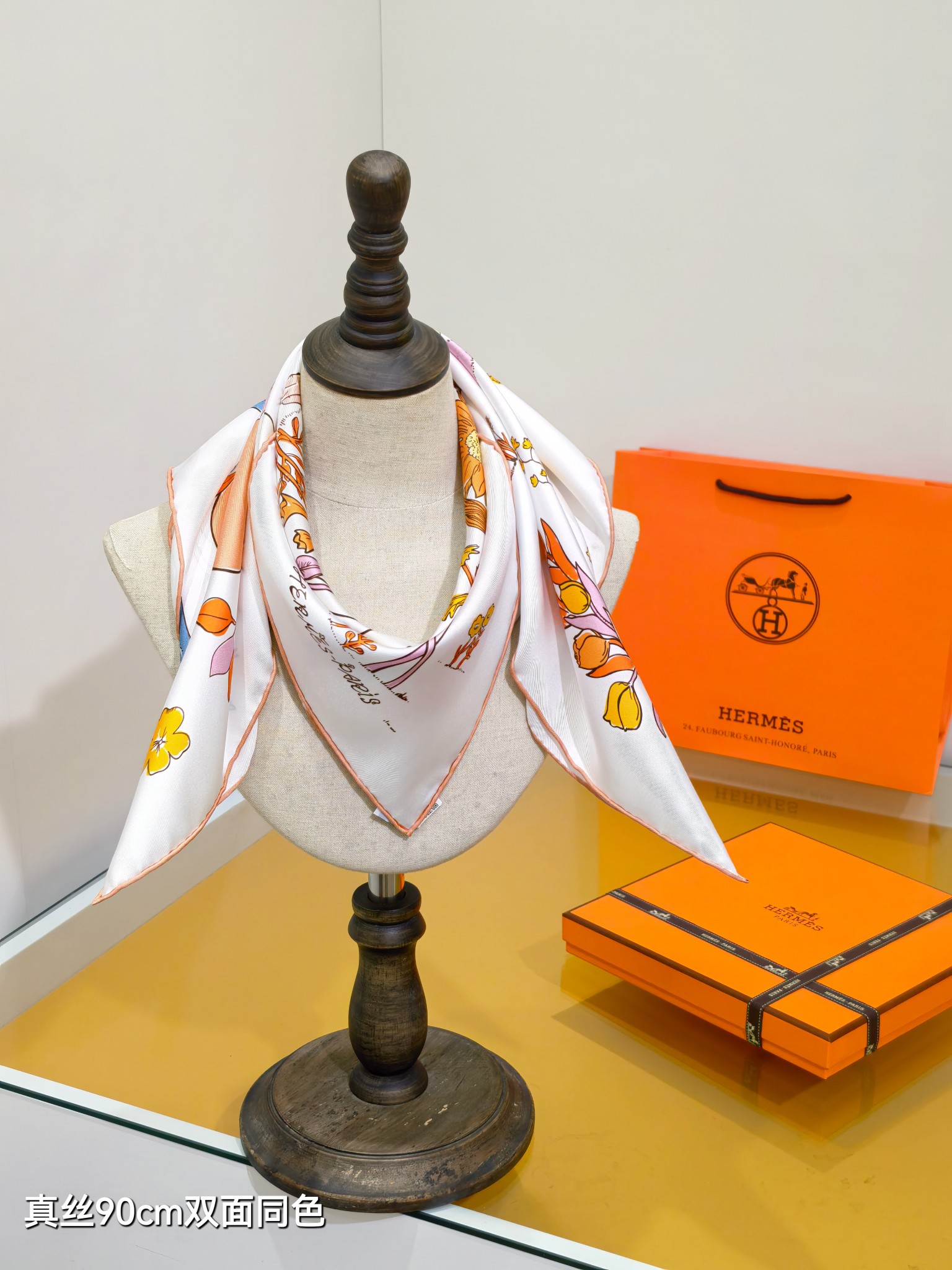 Cheap Hermes Cashmere scarf in 218516, $45 USD- [IB218516] - Replica Hermes Cashmere scarf