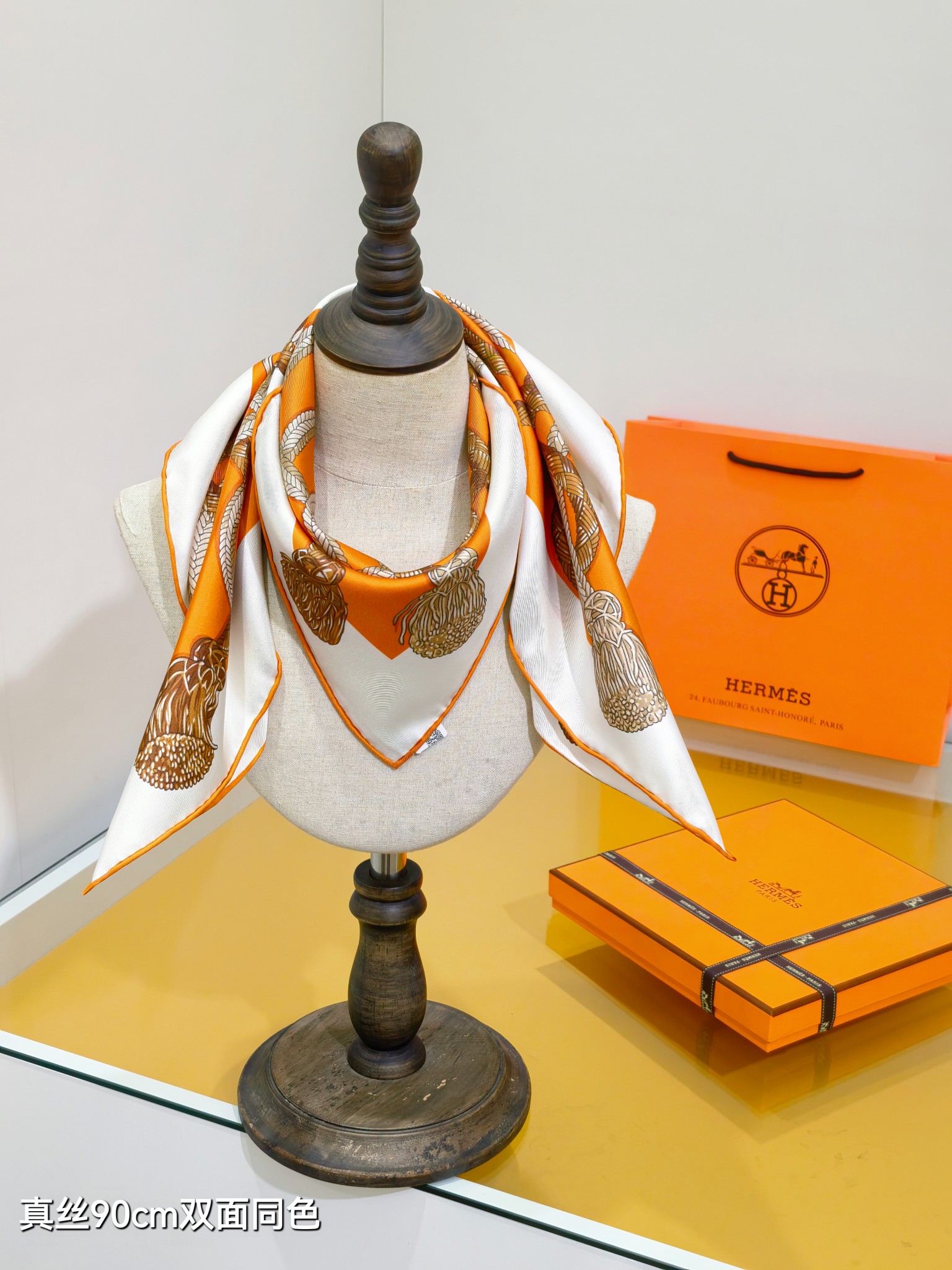 Cheap Hermes Cashmere scarf in 218536, $45 USD- [IB218536] - Replica Hermes Cashmere scarf