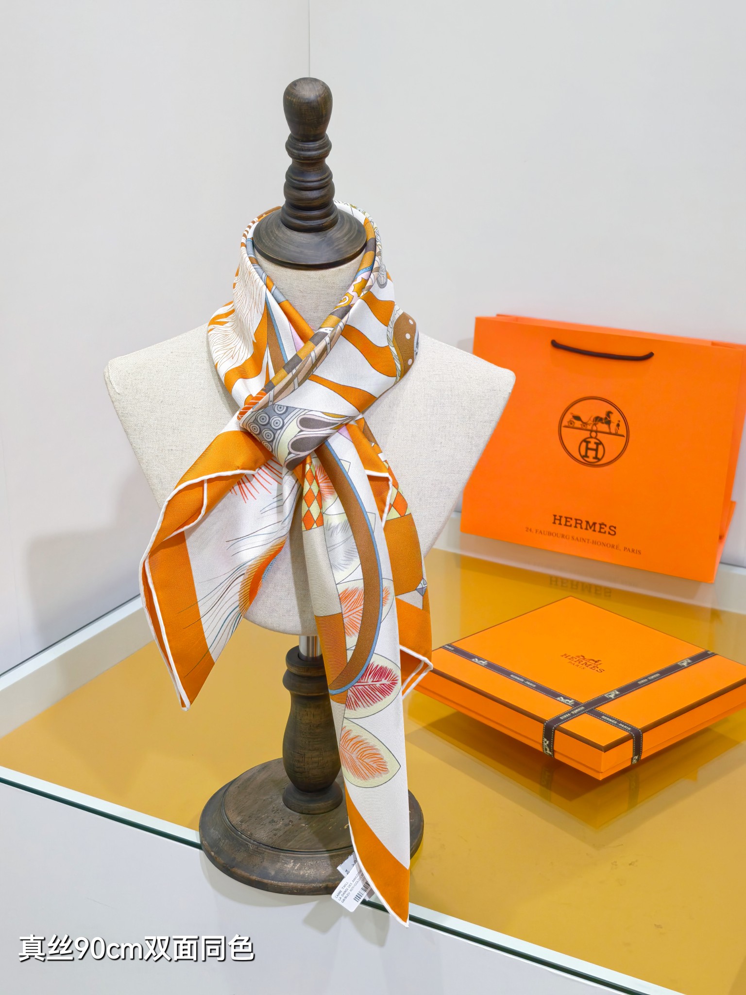 Cheap Hermes Cashmere scarf in 218553, $45 USD- [IB218553] - Replica Hermes Cashmere scarf