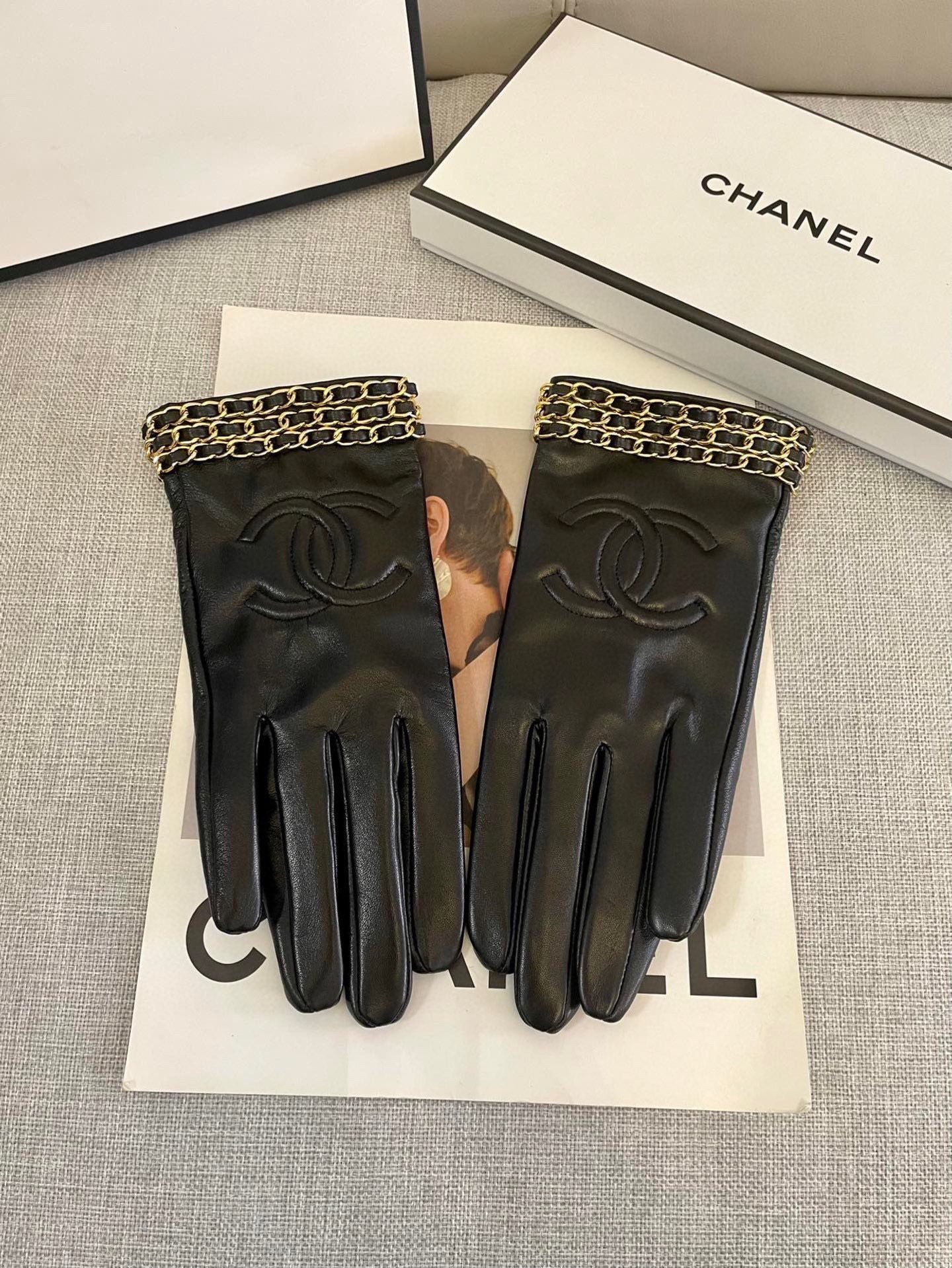 Cheap New Arrivals Chanel Gloves in 218646, $45 USD- [IB218646] - Replica Gloves