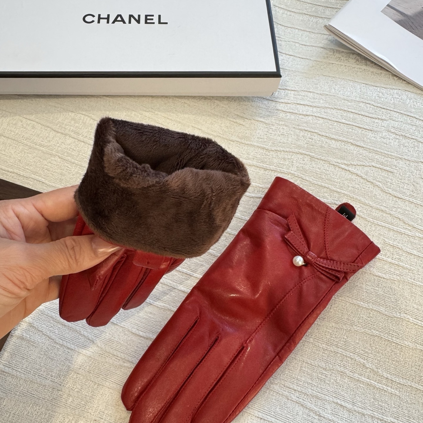 Cheap New Arrivals Chanel Gloves in 218654, $45 USD- [IB218654] - Replica Gloves