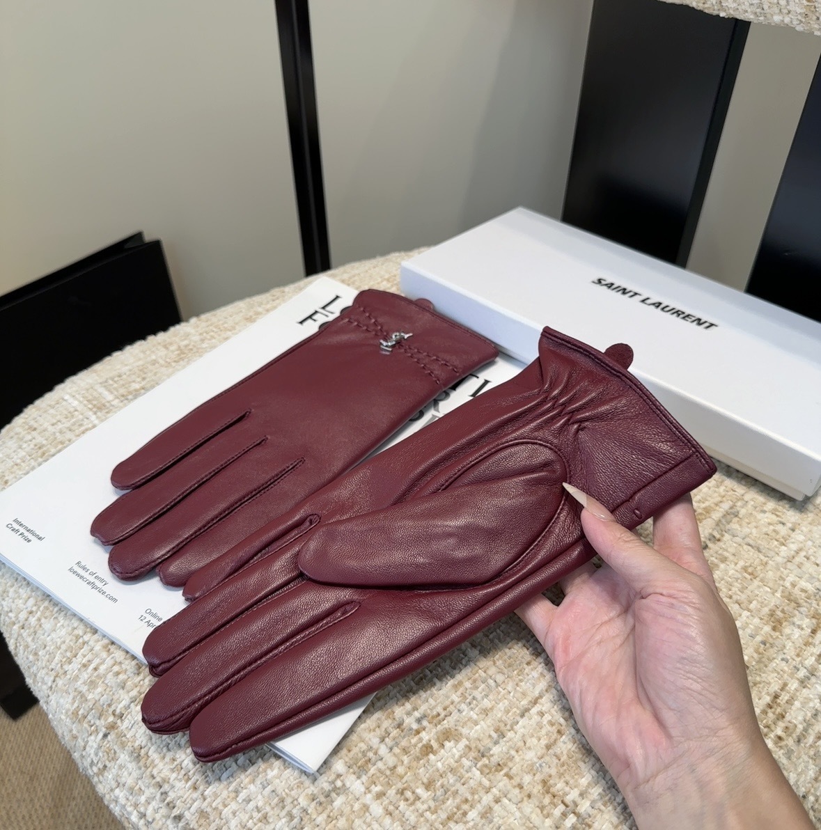 Cheap New Arrivals YSL Gloves in 218678, $45 USD- [IB218678] - Replica Gloves