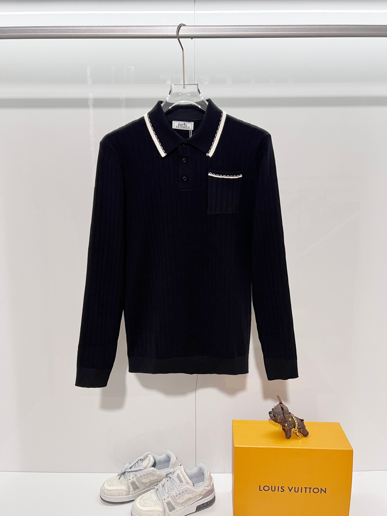 Cheap Hernes Long-Sleeved Polo T-Shirts for Men in 218791, $45 USD- [IB218791] - Replica Hernes Long-Sleeved Polo T-Shirts for Men