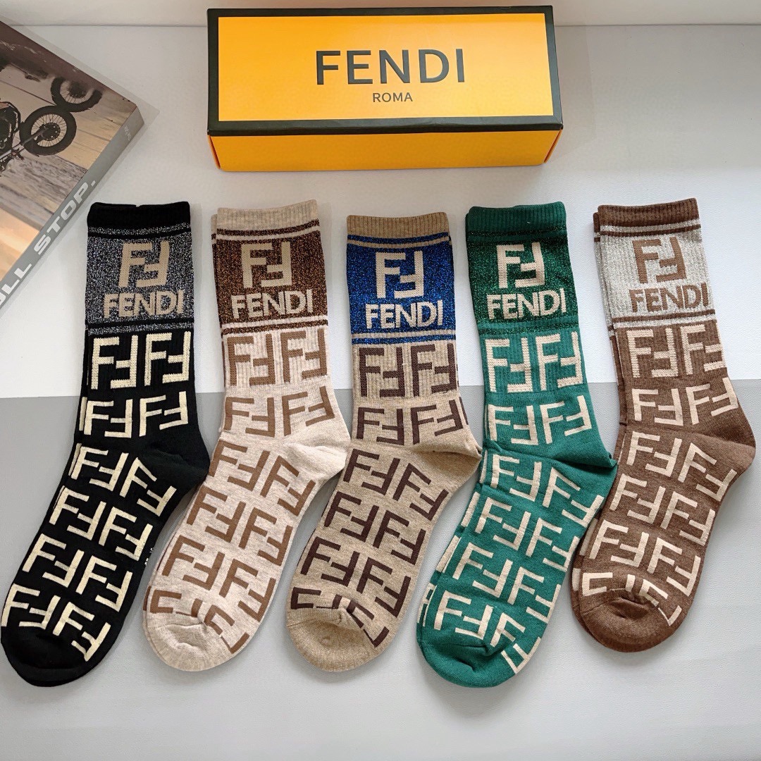Cheap Fendi Socks in 219315, $35 USD- [IB219315] - Replica Fendi Socks