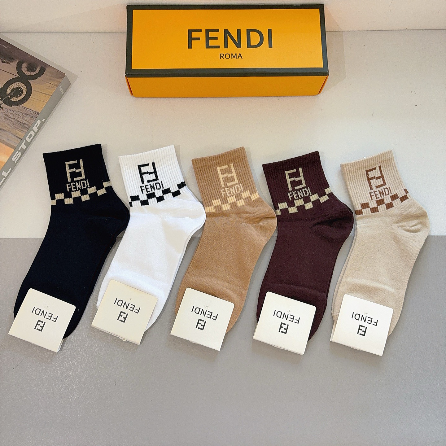Cheap Fendi Socks in 219318, $35 USD- [IB219318] - Replica Fendi Socks