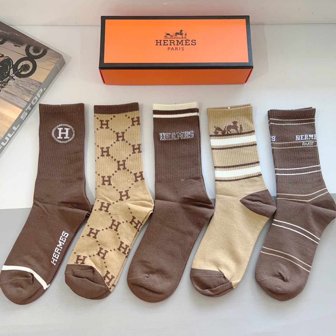 Cheap HERMES Socks in 219396, $35 USD- [IB219396] - Replica HERMES Socks
