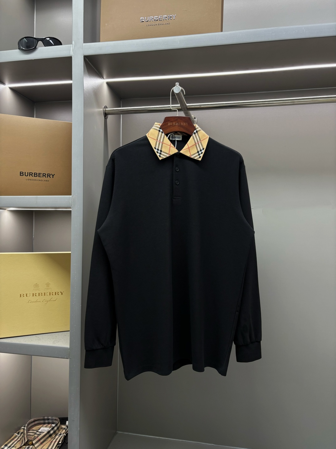 Cheap Burberry Long-Sleeved Polo T-Shirts for Men in 219454, $35 USD- [IB219454] - Replica Burberry Long-Sleeved Polo T-Shirts for Men