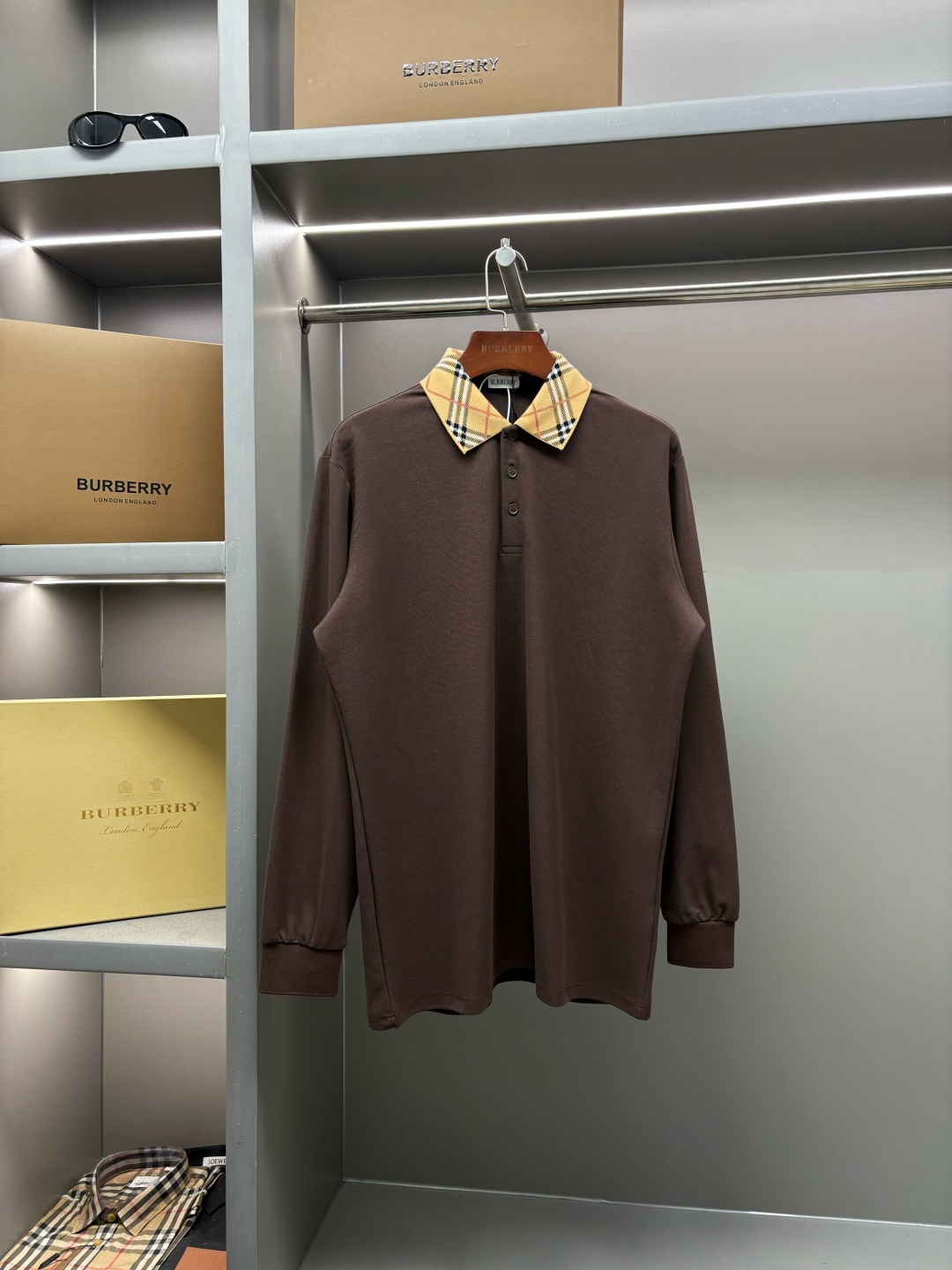 Cheap Burberry Long-Sleeved Polo T-Shirts for Men in 219455, $35 USD- [IB219455] - Replica Burberry Long-Sleeved Polo T-Shirts for Men