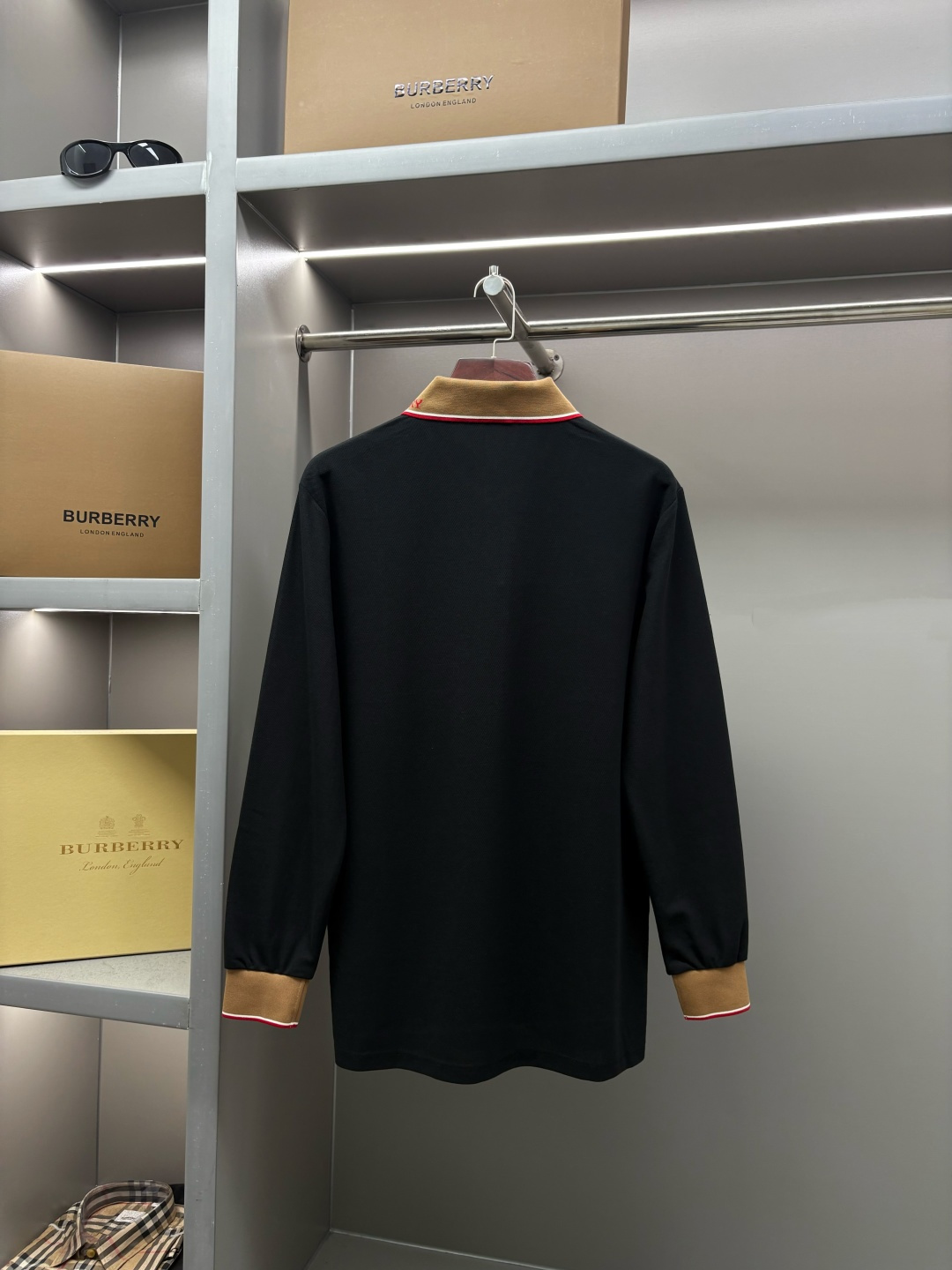 Cheap Burberry Long-Sleeved Polo T-Shirts for Men in 219456, $35 USD- [IB219456] - Replica Burberry Long-Sleeved Polo T-Shirts for Men