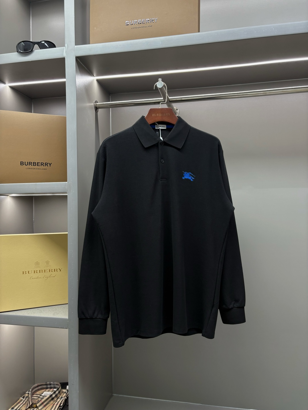 Cheap Burberry Long-Sleeved Polo T-Shirts for Men in 219457, $35 USD- [IB219457] - Replica Burberry Long-Sleeved Polo T-Shirts for Men