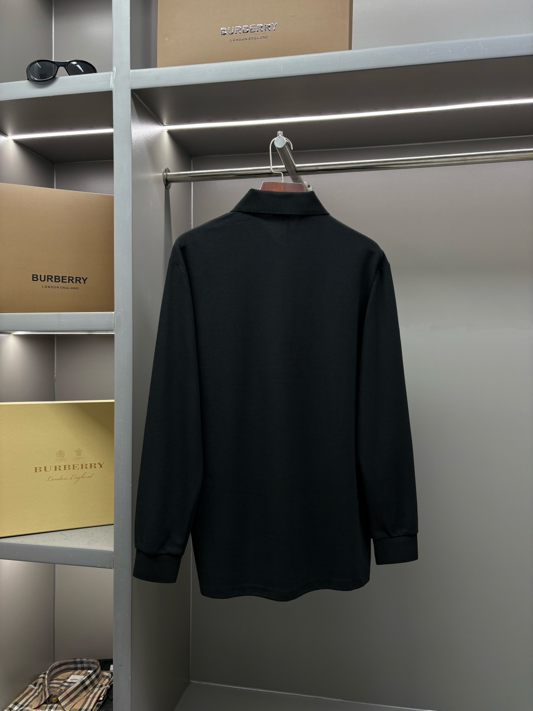Cheap Burberry Long-Sleeved Polo T-Shirts for Men in 219457, $35 USD- [IB219457] - Replica Burberry Long-Sleeved Polo T-Shirts for Men