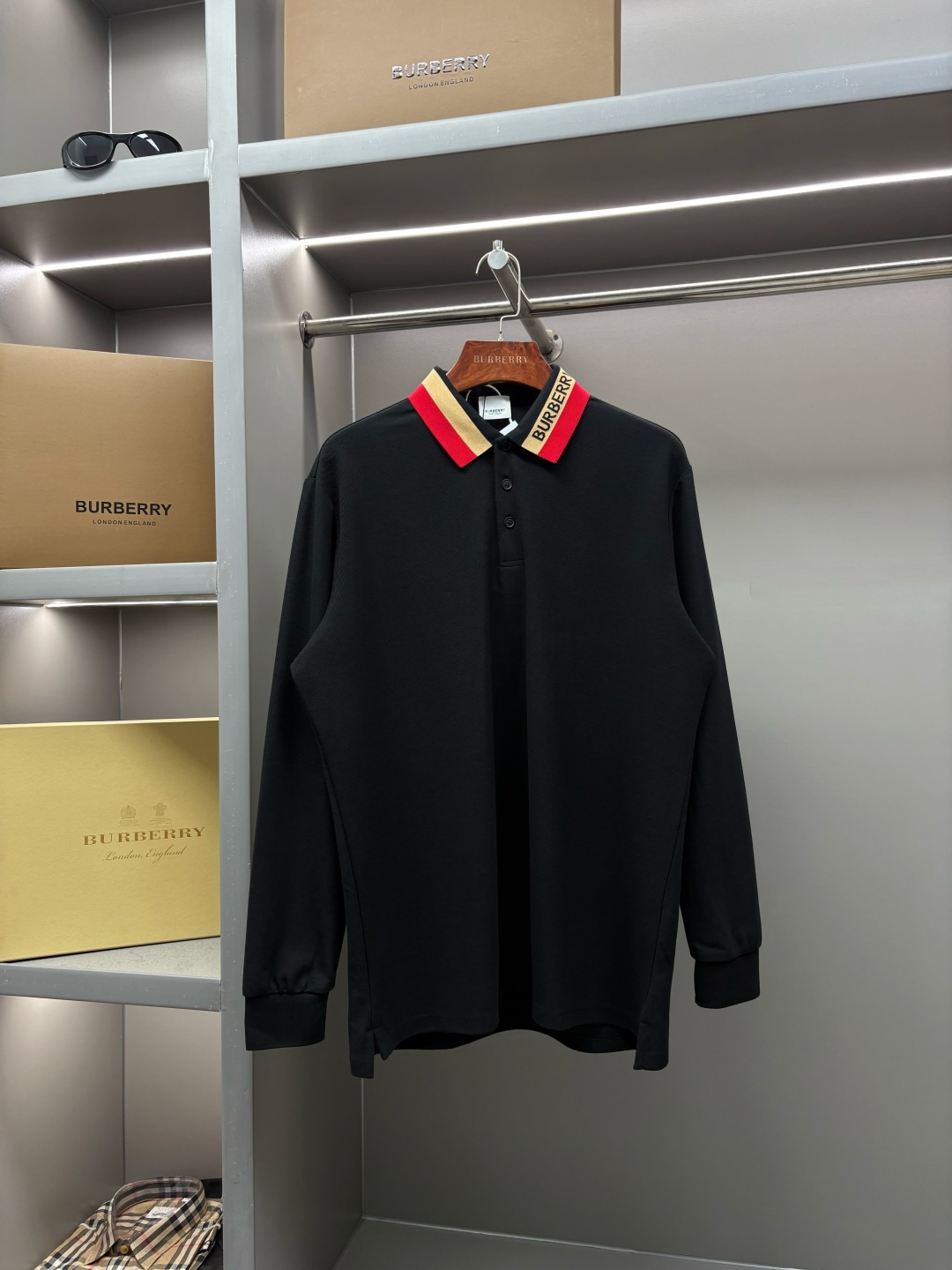 Cheap Burberry Long-Sleeved Polo T-Shirts for Men in 219459, $35 USD- [IB219459] - Replica Burberry Long-Sleeved Polo T-Shirts for Men
