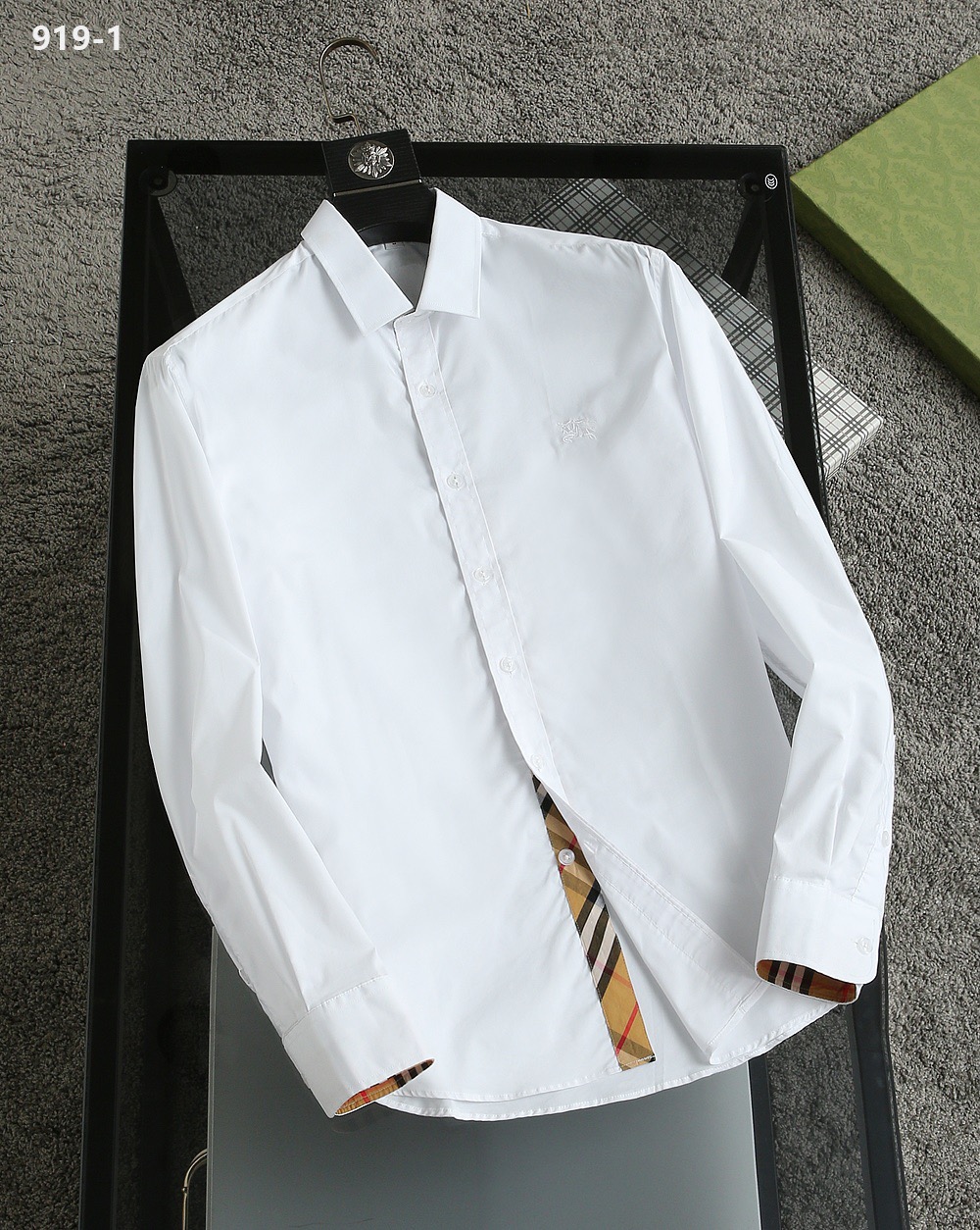 Cheap Burberry Long-Sleeved Polo Shirts for Men in 219462, $35 USD- [IB219462] - Replica Burberry Long-Sleeved Polo Shirts for Men