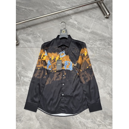 Cheap Fendi Long-Sleeved Polo Shirts in 227170, $55 USD- [IB227170] - Replica Fendi Long-Sleeved Polo Shirts