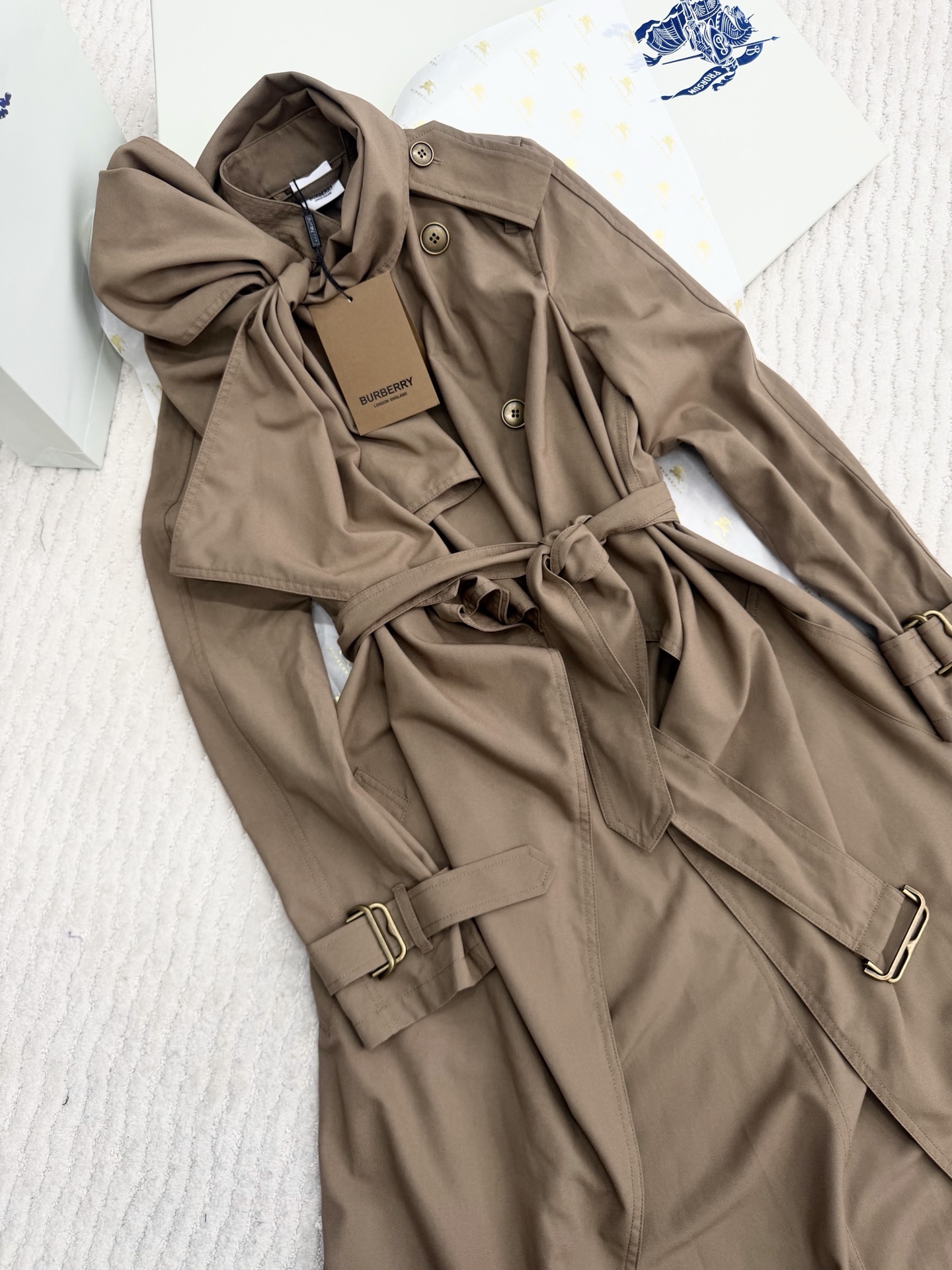 Cheap Burberry Trench Coats For Women in 220728, $200 USD- [IB220728] - Replica Burberry Trench Coats For Women