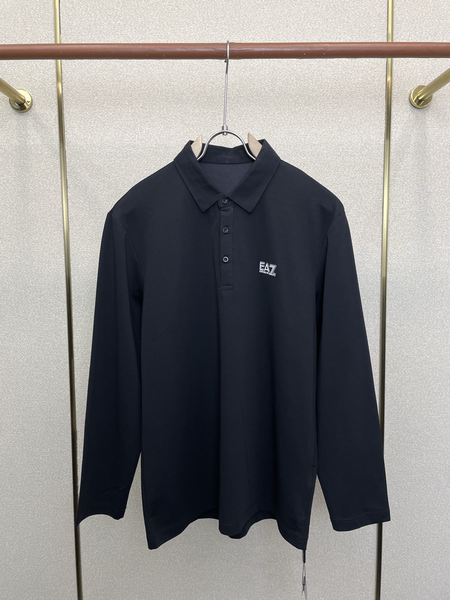 Cheap Armani Long-Sleeved Polo T-Shirts for Men in 221145, $45 USD- [IB221145] - Replica Armani Long-Sleeved Polo T-Shirts for Men