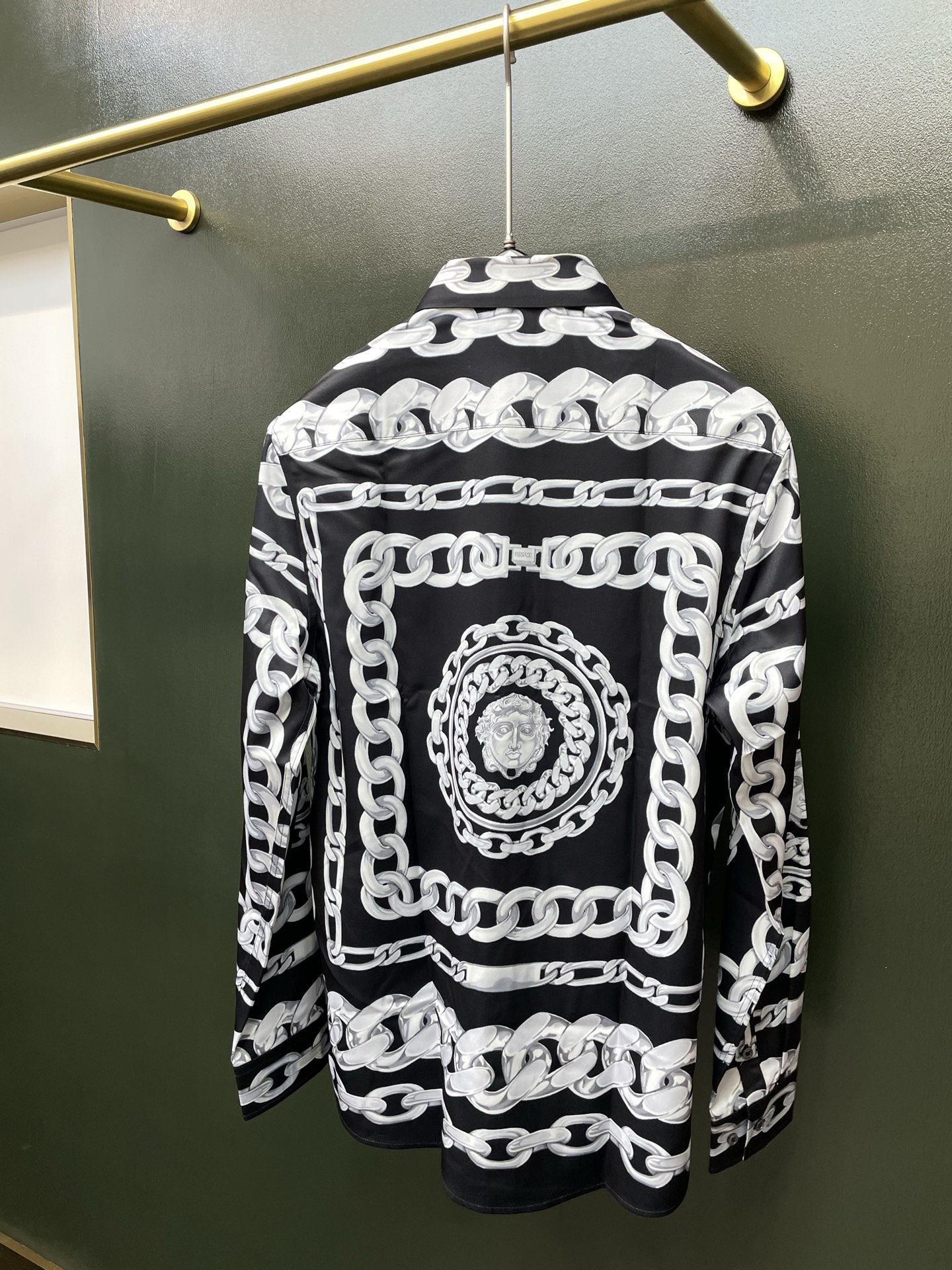 Cheap Versace Long-Sleeved Polo Shirts for Men in 221309, $65 USD- [IB221309] - Replica Versace Long-Sleeved Polo Shirts for Men