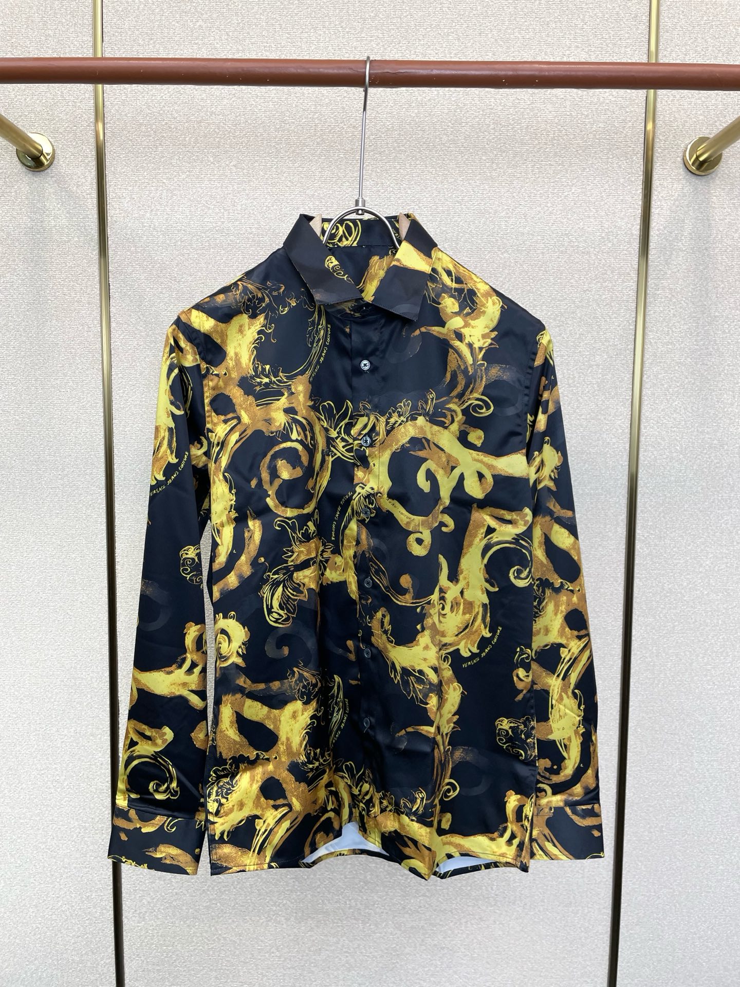 Cheap Versace Long-Sleeved Polo Shirts for Men in 221310, $65 USD- [IB221310] - Replica Versace Long-Sleeved Polo Shirts for Men