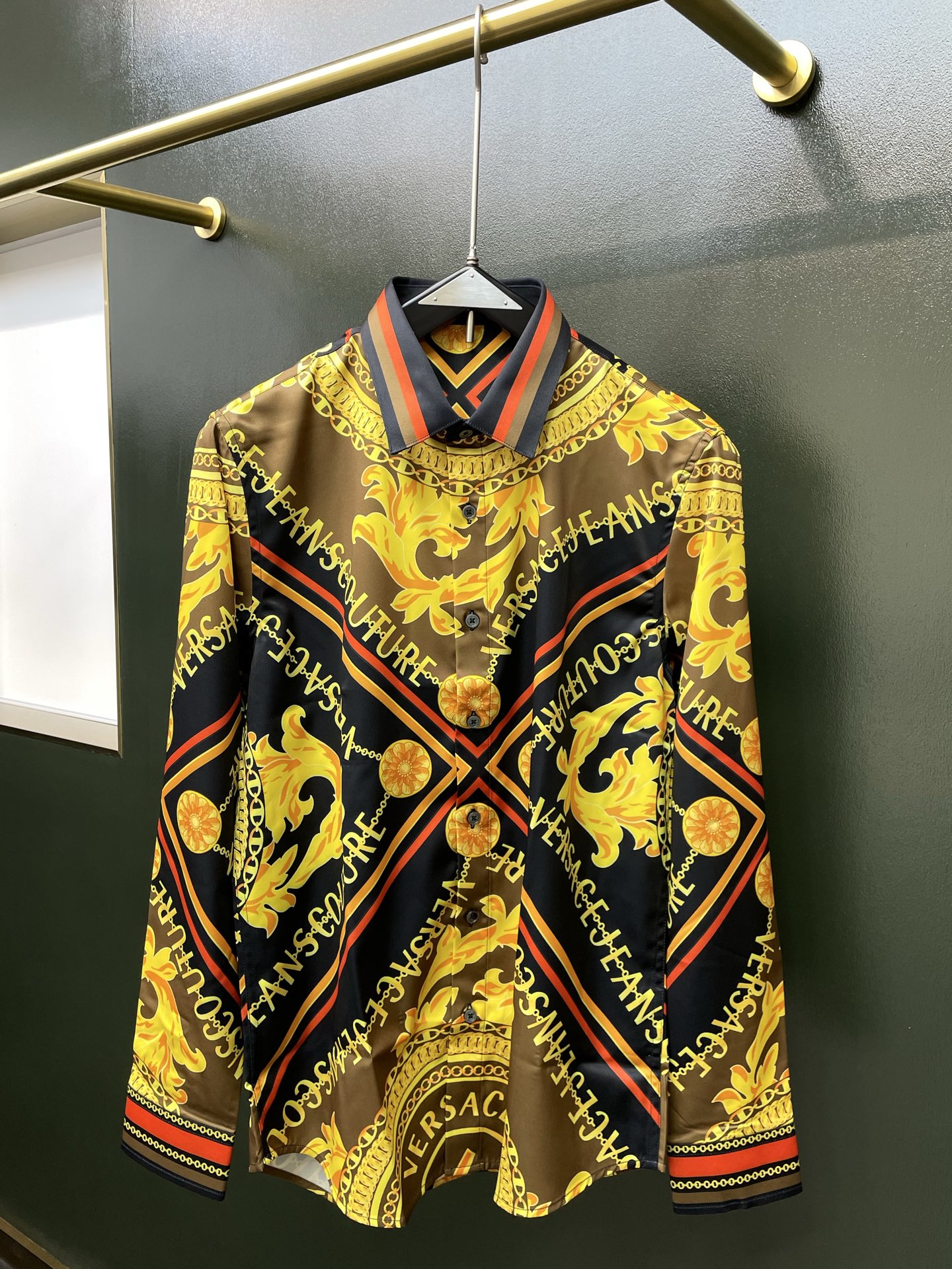 Cheap Versace Long-Sleeved Polo Shirts for Men in 221311, $65 USD- [IB221311] - Replica Versace Long-Sleeved Polo Shirts for Men