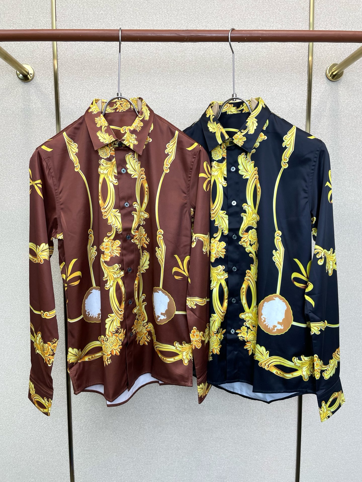 Cheap Versace Long-Sleeved Polo Shirts for Men in 221312, $65 USD- [IB221312] - Replica Versace Long-Sleeved Polo Shirts for Men