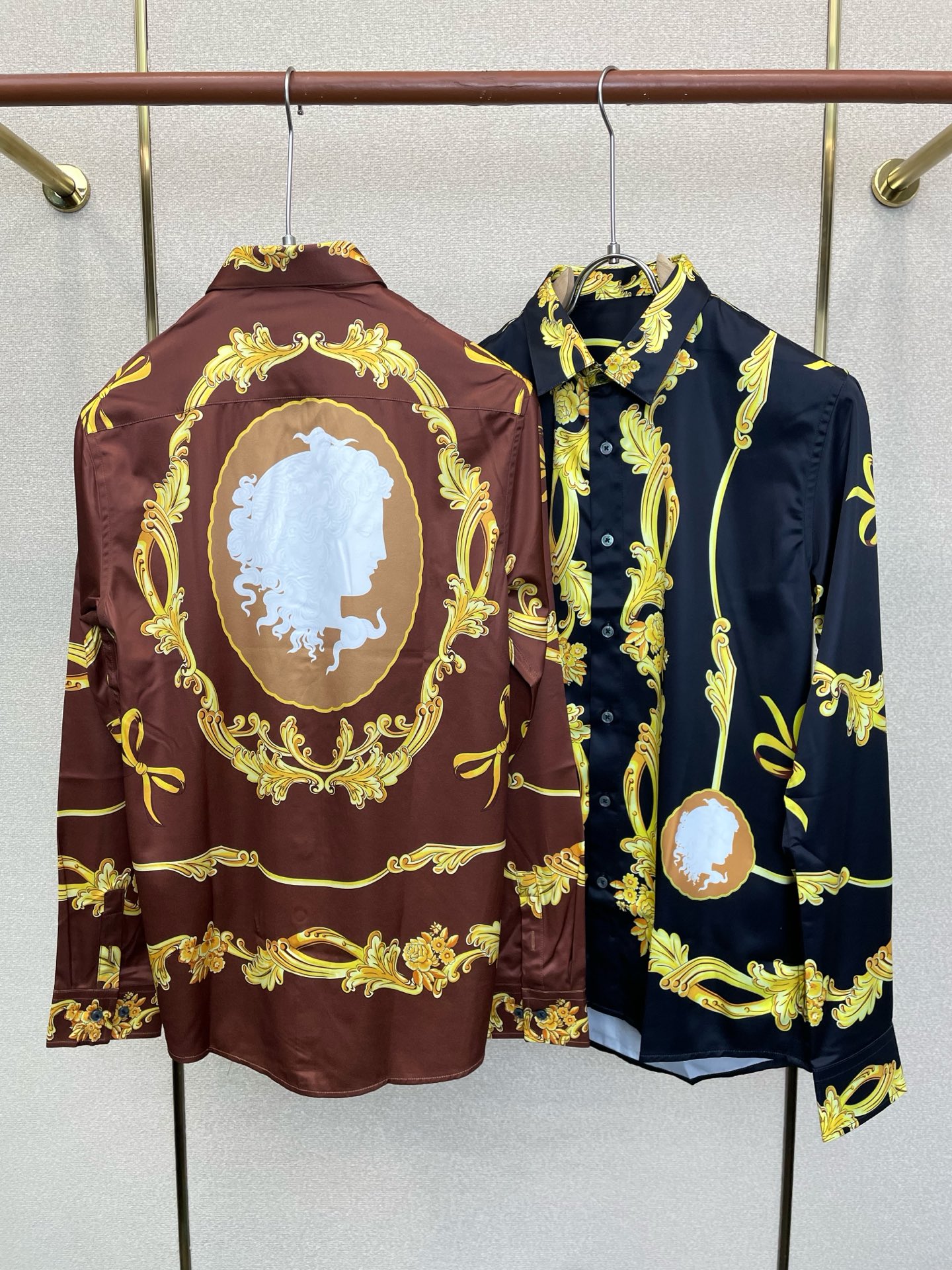 Cheap Versace Long-Sleeved Polo Shirts for Men in 221312, $65 USD- [IB221312] - Replica Versace Long-Sleeved Polo Shirts for Men
