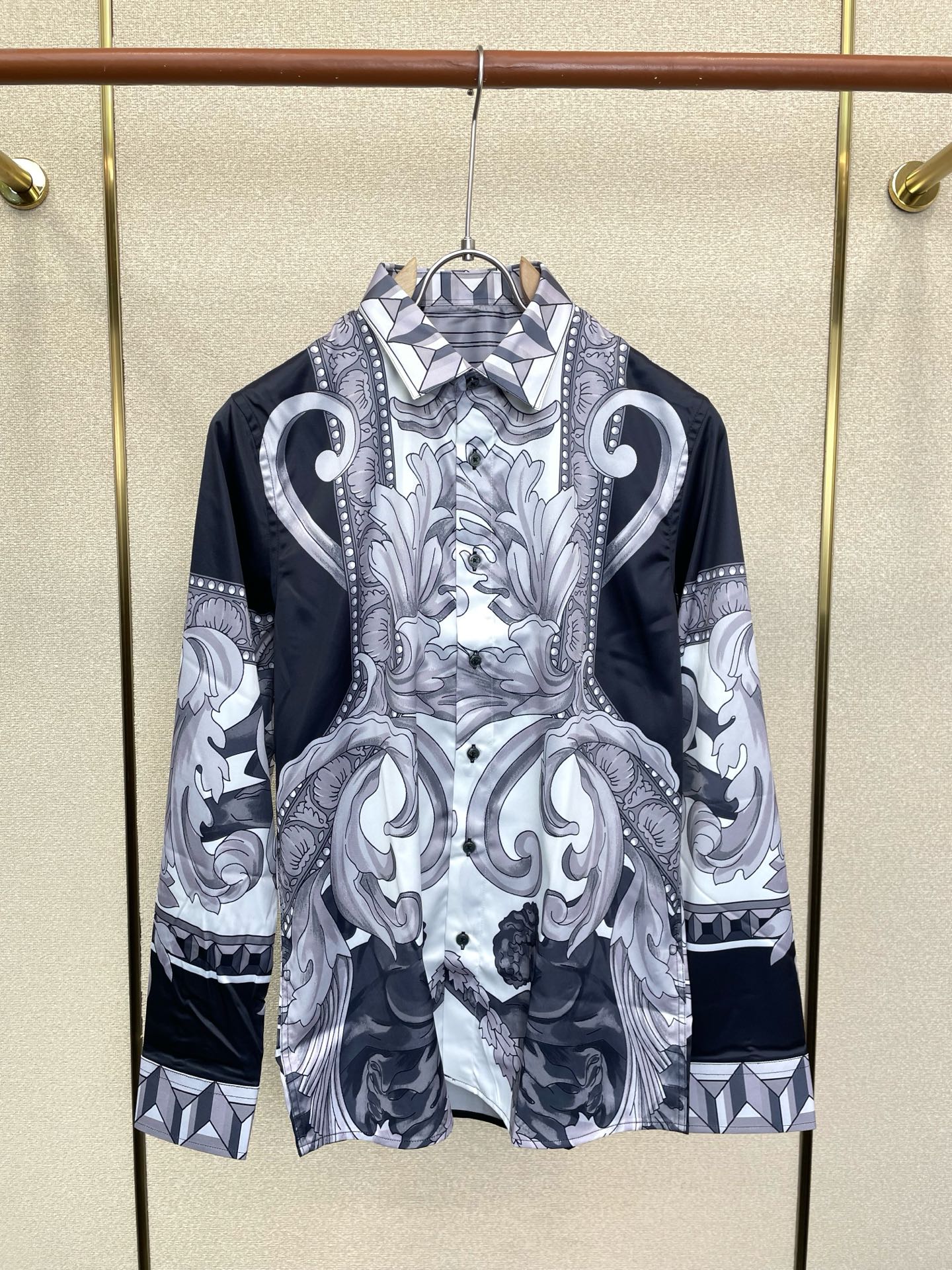 Cheap Versace Long-Sleeved Polo Shirts for Men in 221313, $65 USD- [IB221313] - Replica Versace Long-Sleeved Polo Shirts for Men