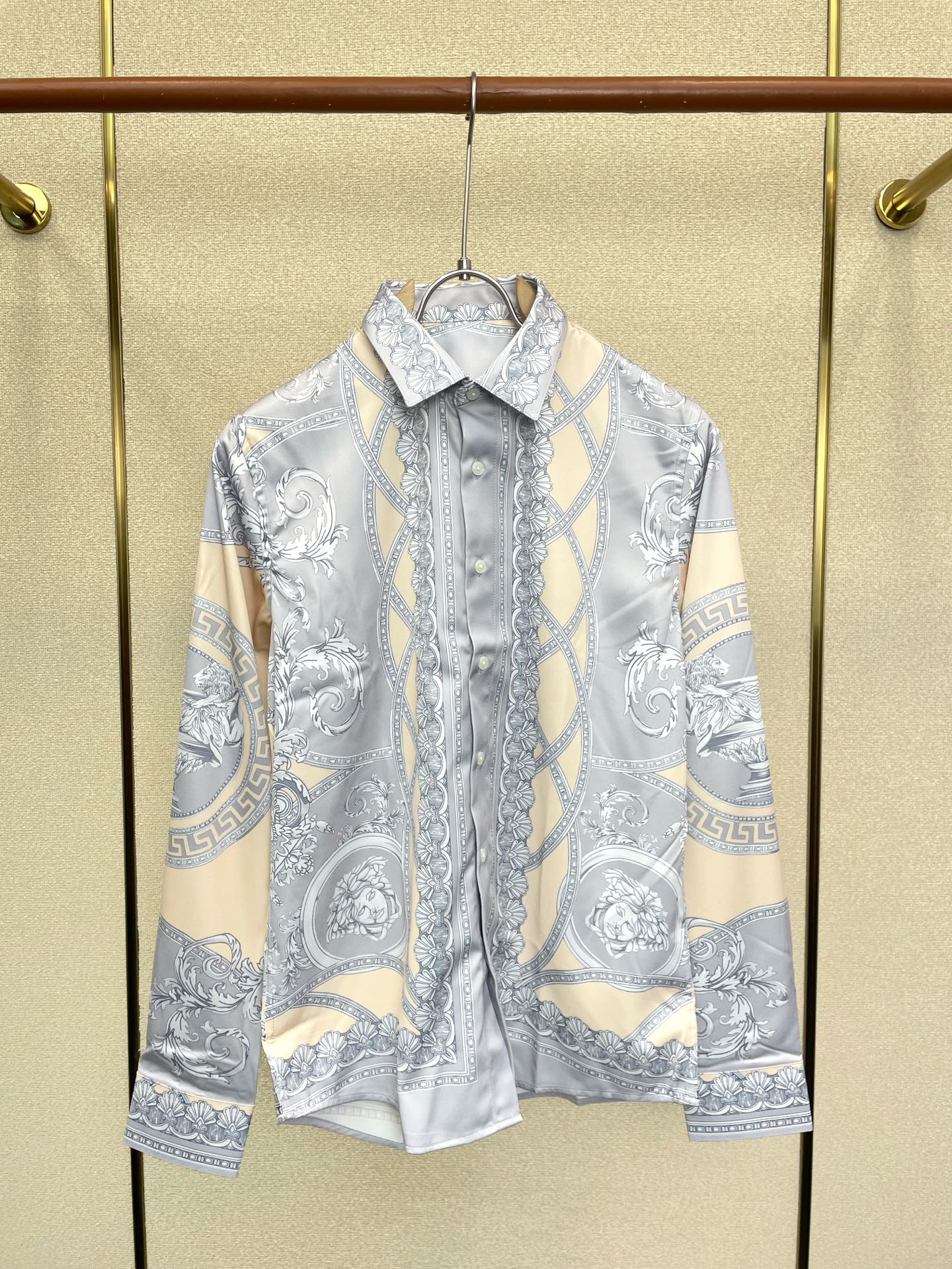 Cheap Versace Long-Sleeved Polo Shirts for Men in 221314, $65 USD- [IB221314] - Replica Versace Long-Sleeved Polo Shirts for Men